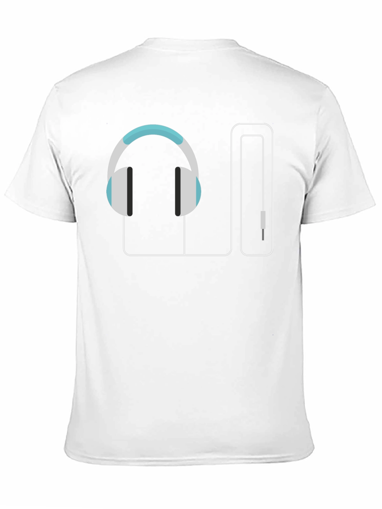 Headphones Graphic Black T-Shirt