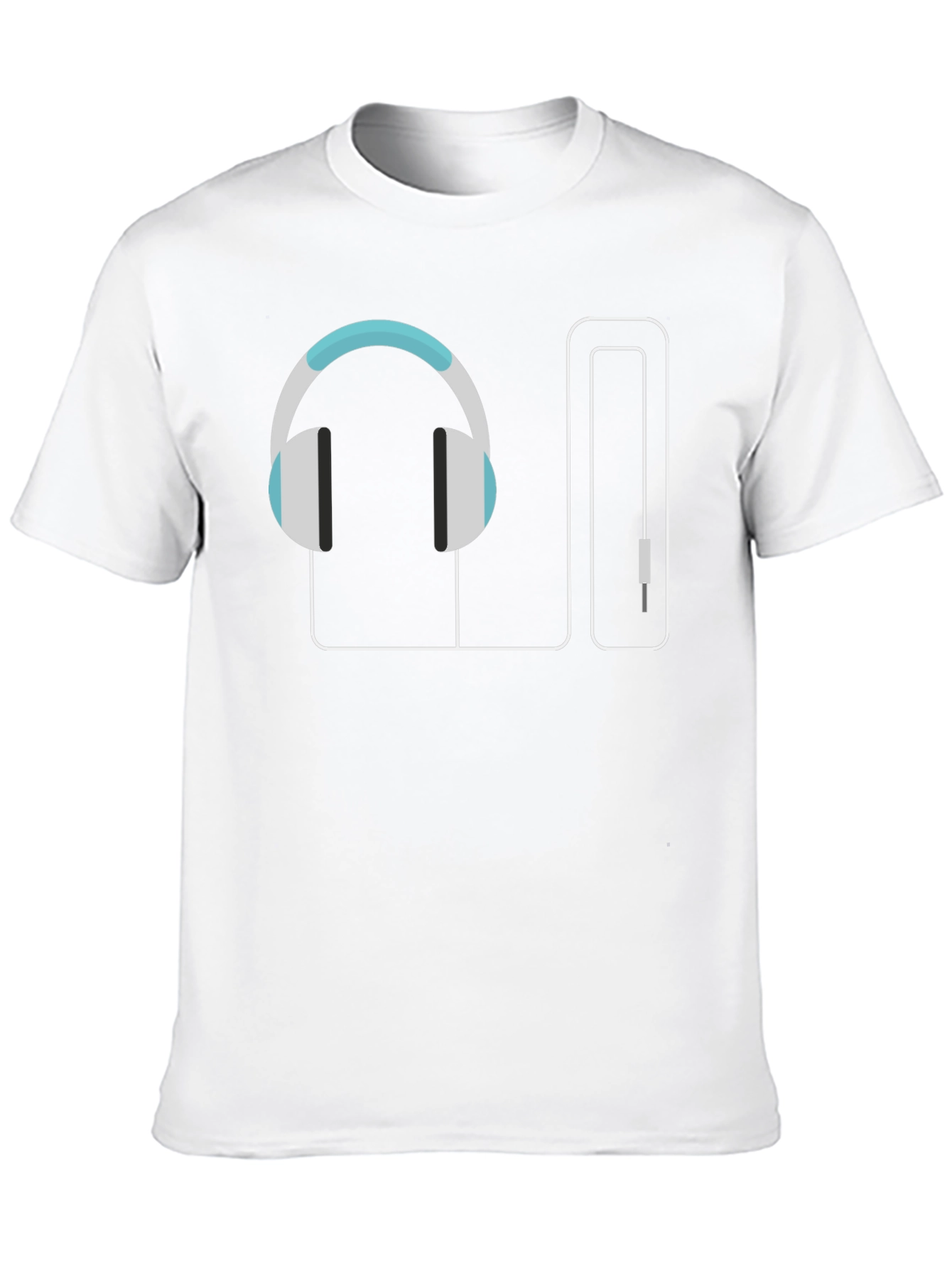 Headphones Graphic Black T-Shirt