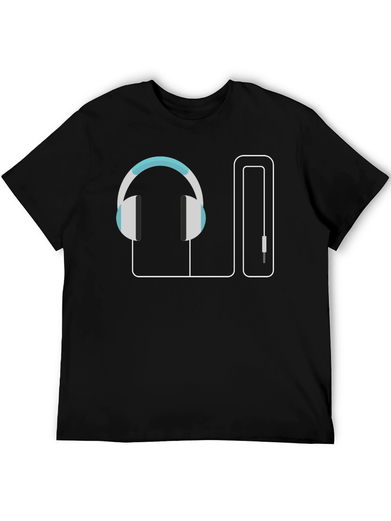 Headphones Graphic Black T-Shirt