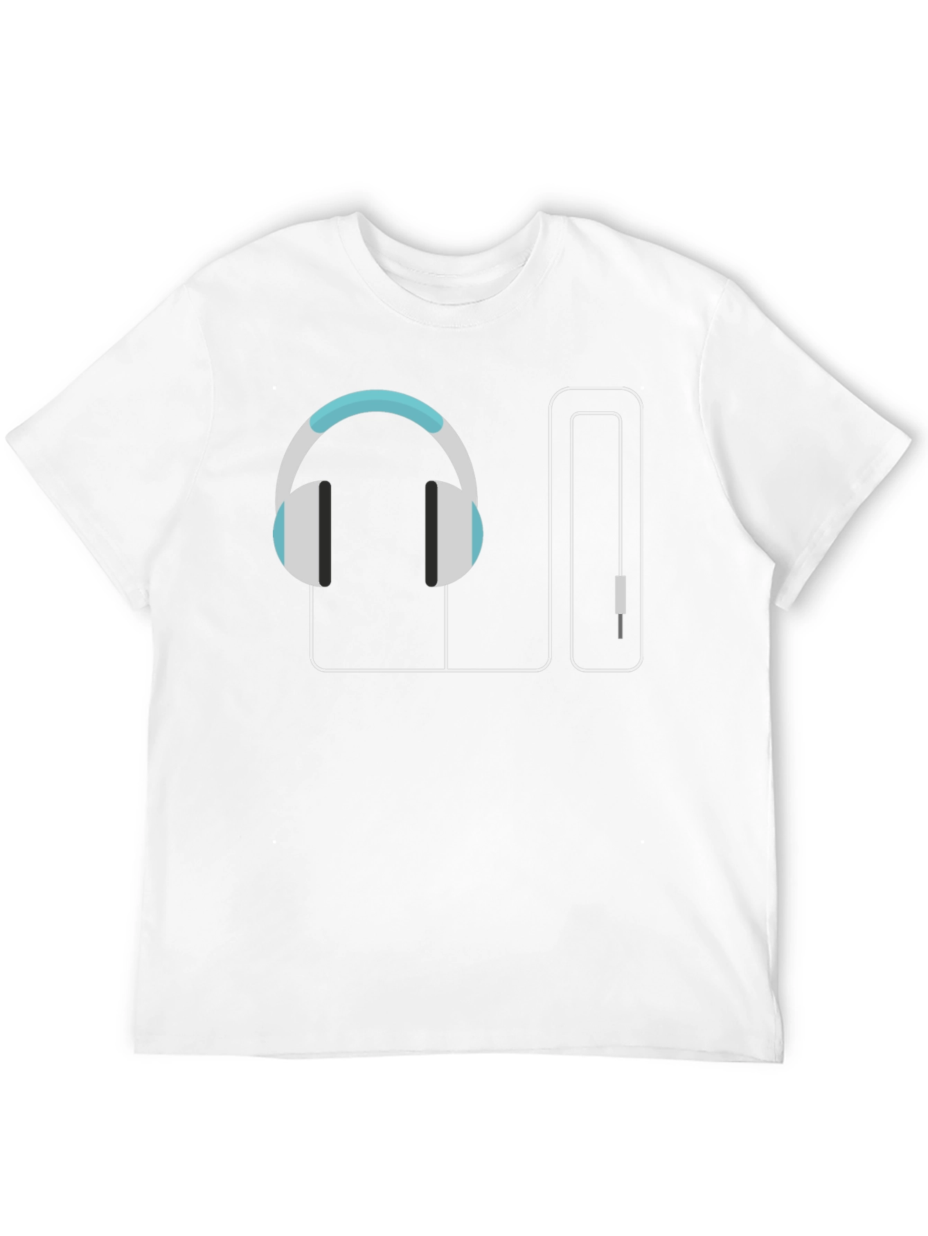 Headphones Graphic Black T-Shirt