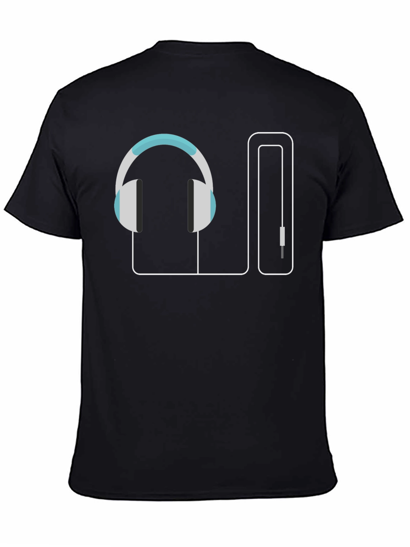 Headphones Graphic Black T-Shirt
