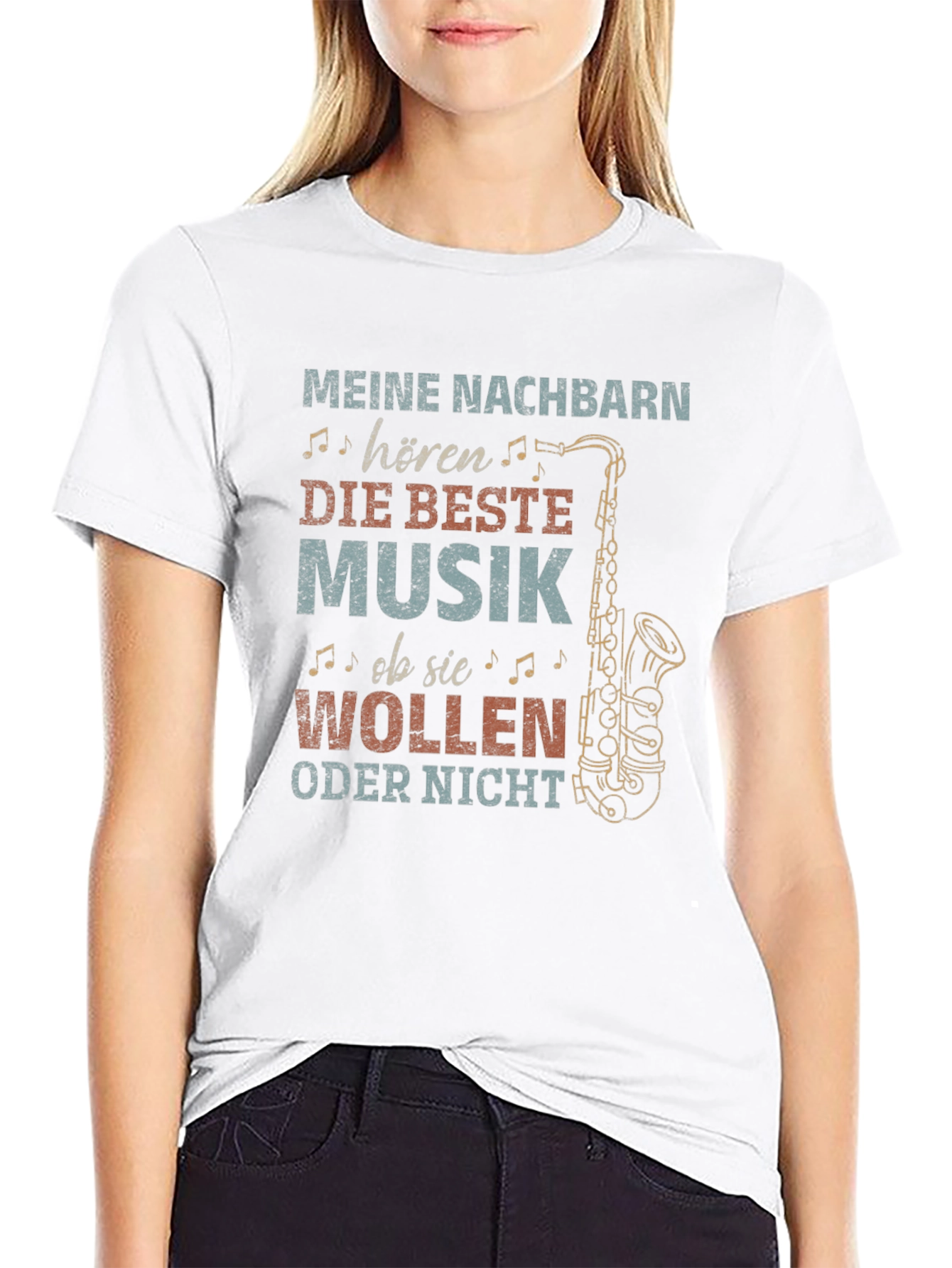 Funny Saxophone T-Shirt - My Neighbors Hear...