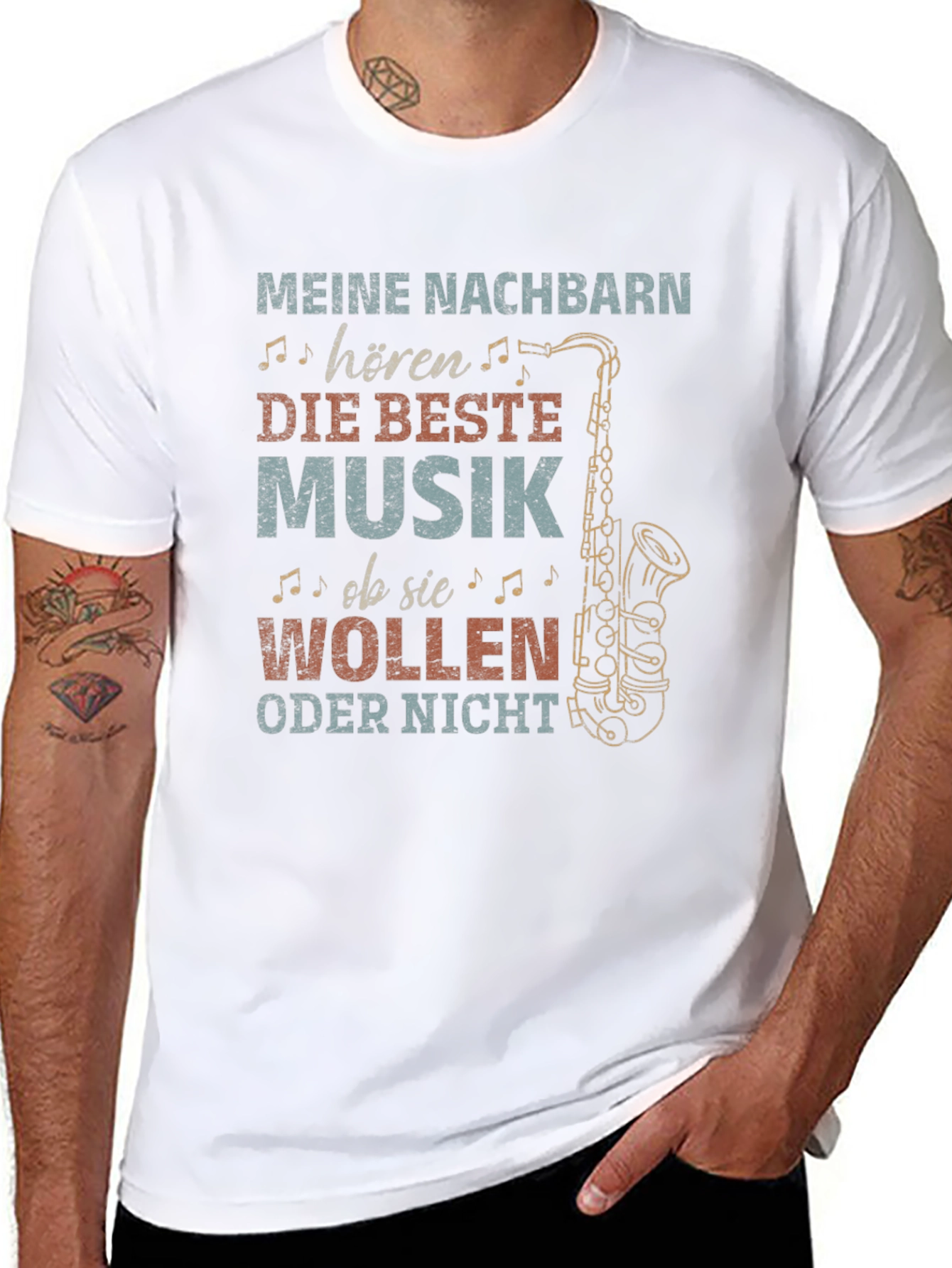 Funny Saxophone T-Shirt - My Neighbors Hear...