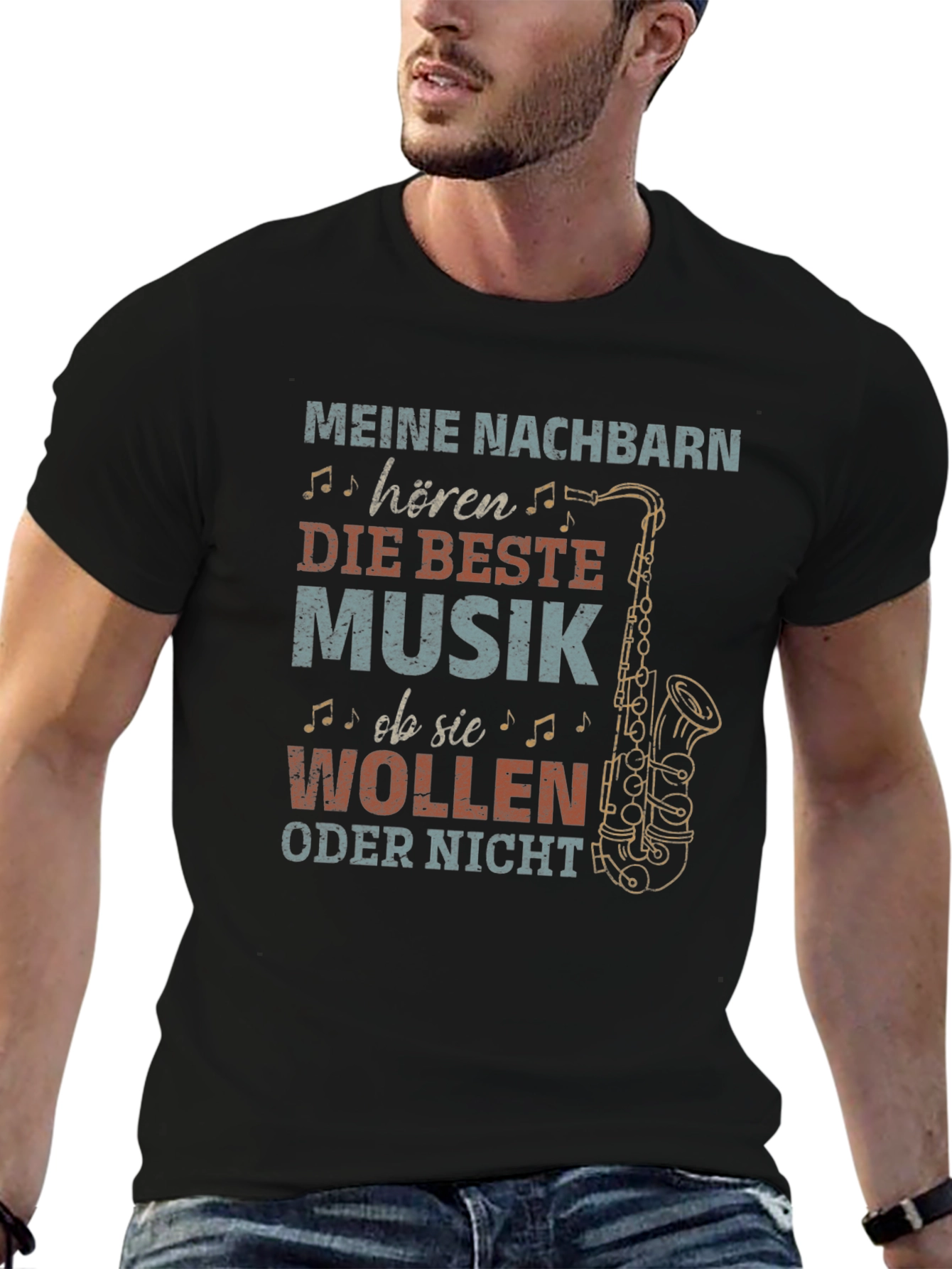 Funny Saxophone T-Shirt - My Neighbors Hear...