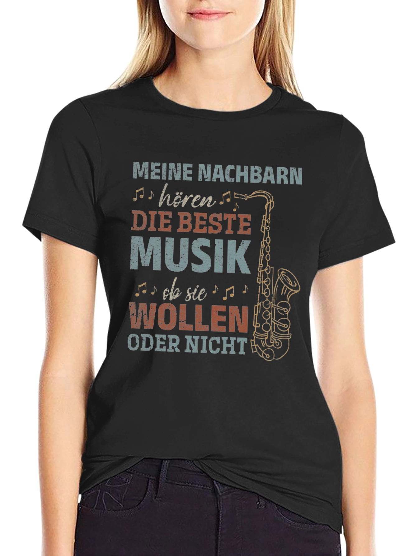 Funny Saxophone T-Shirt - My Neighbors Hear...