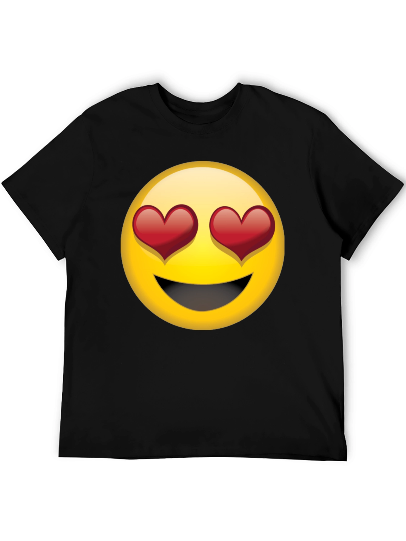 Emoji Heart Eyes Graphic Black T-Shirt