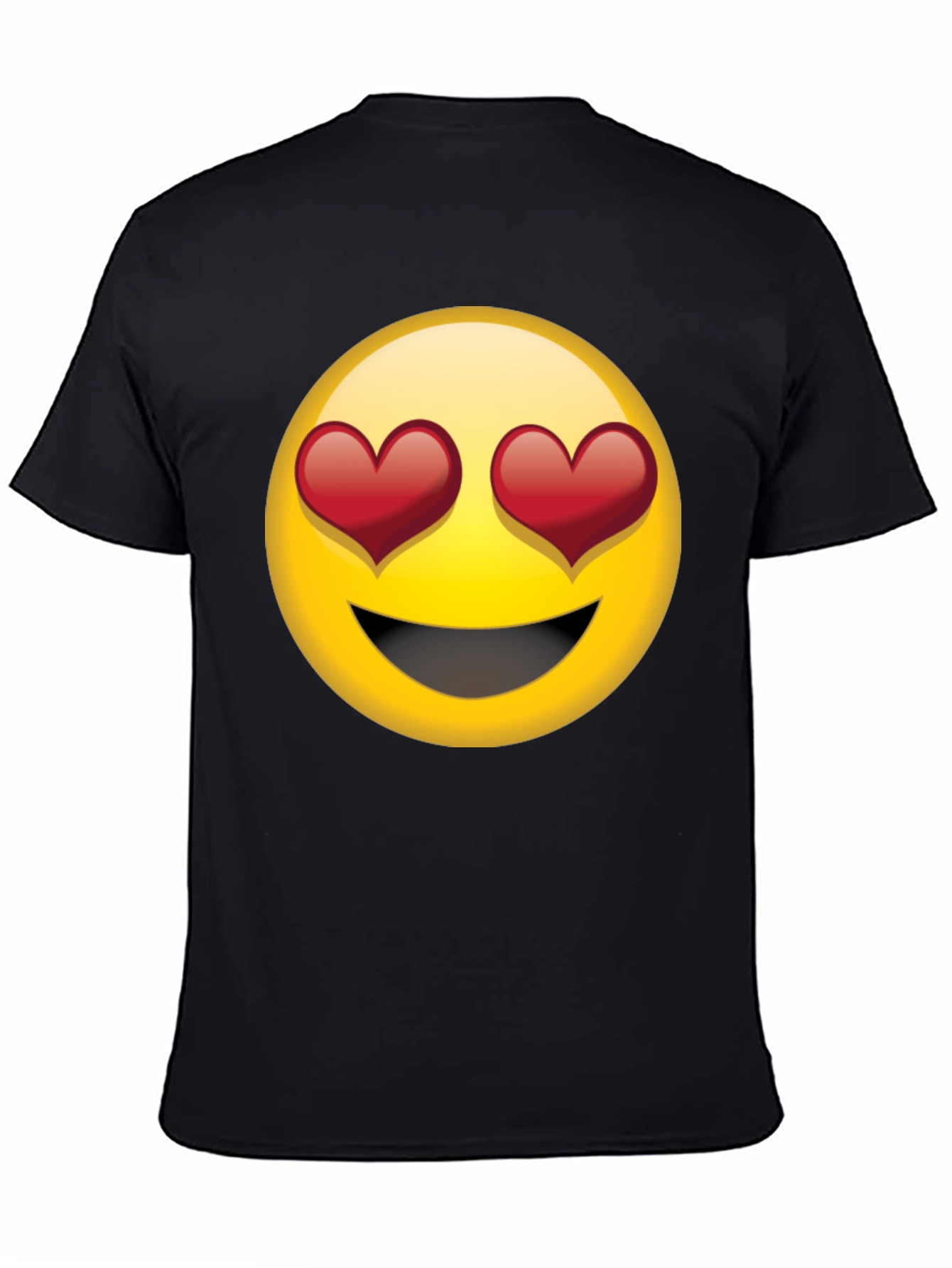 Emoji Heart Eyes Graphic Black T-Shirt
