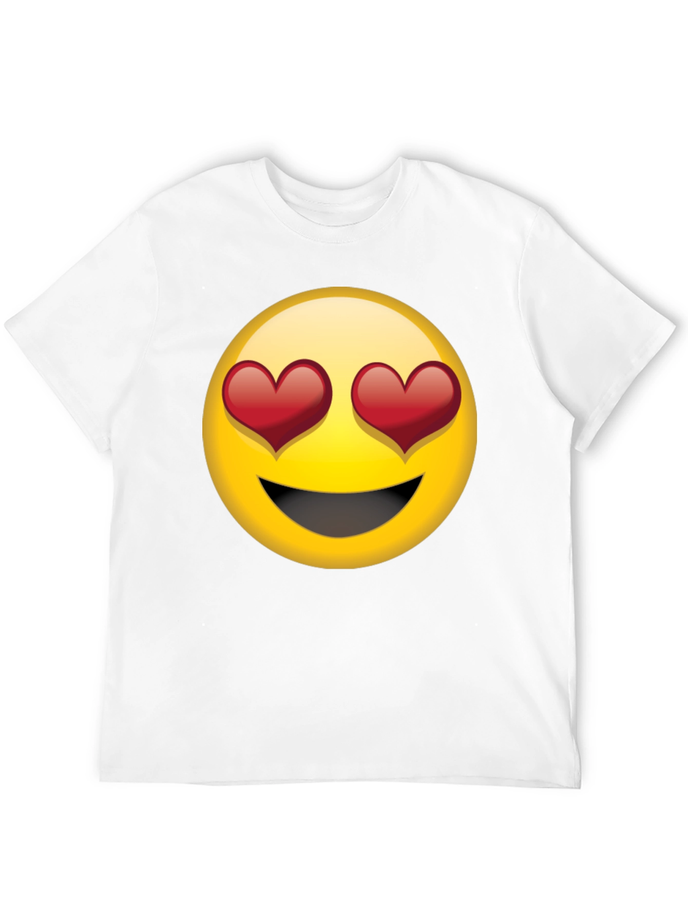 Emoji Heart Eyes Graphic Black T-Shirt