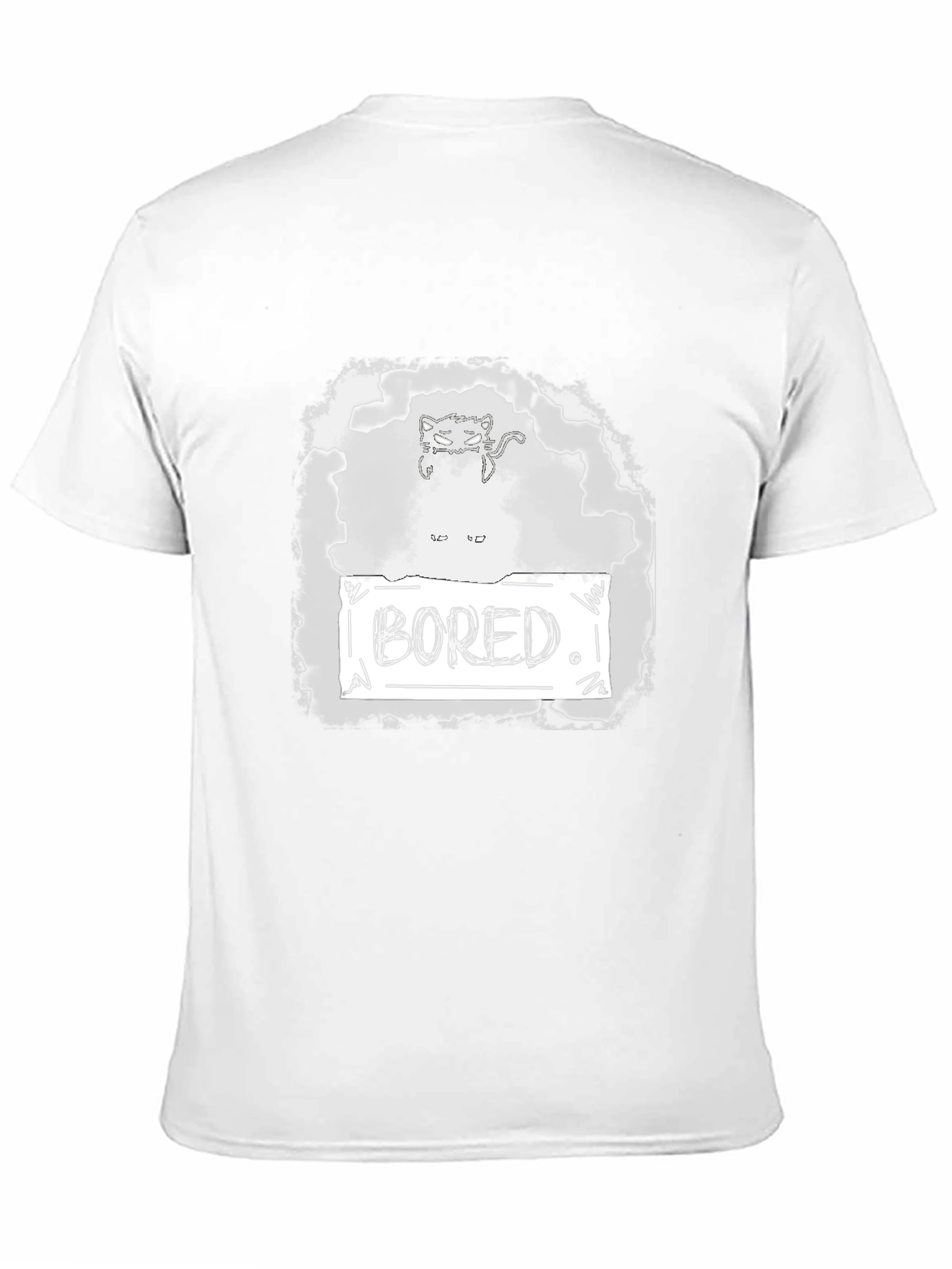 Bored Cat Graphic Tee - Unisex Black T-Shirt