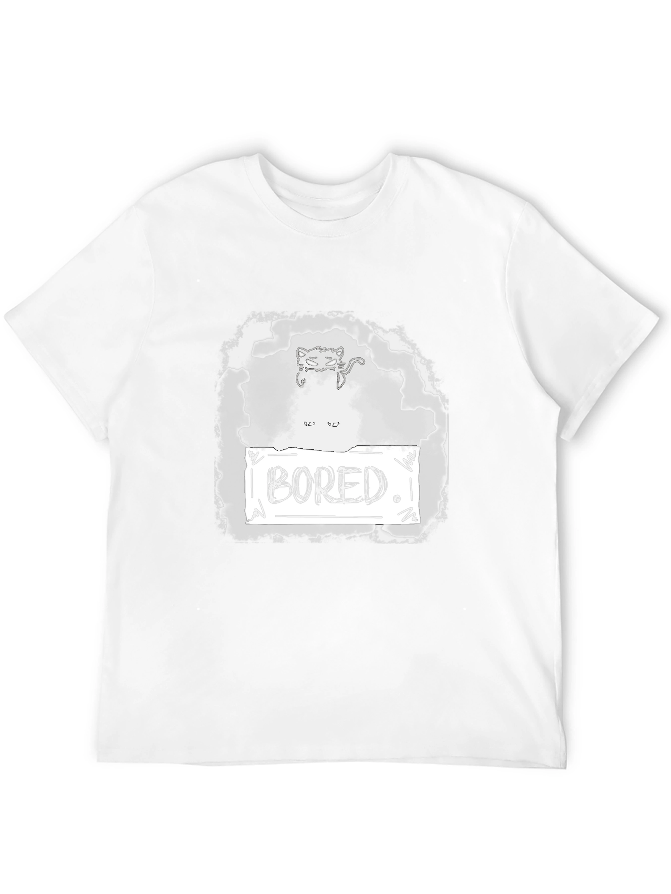 Bored Cat Graphic Tee - Unisex Black T-Shirt