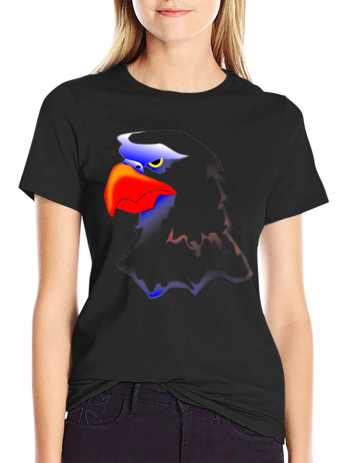 Bold Eagle Graphic Tee - Black Casual T-Shirt