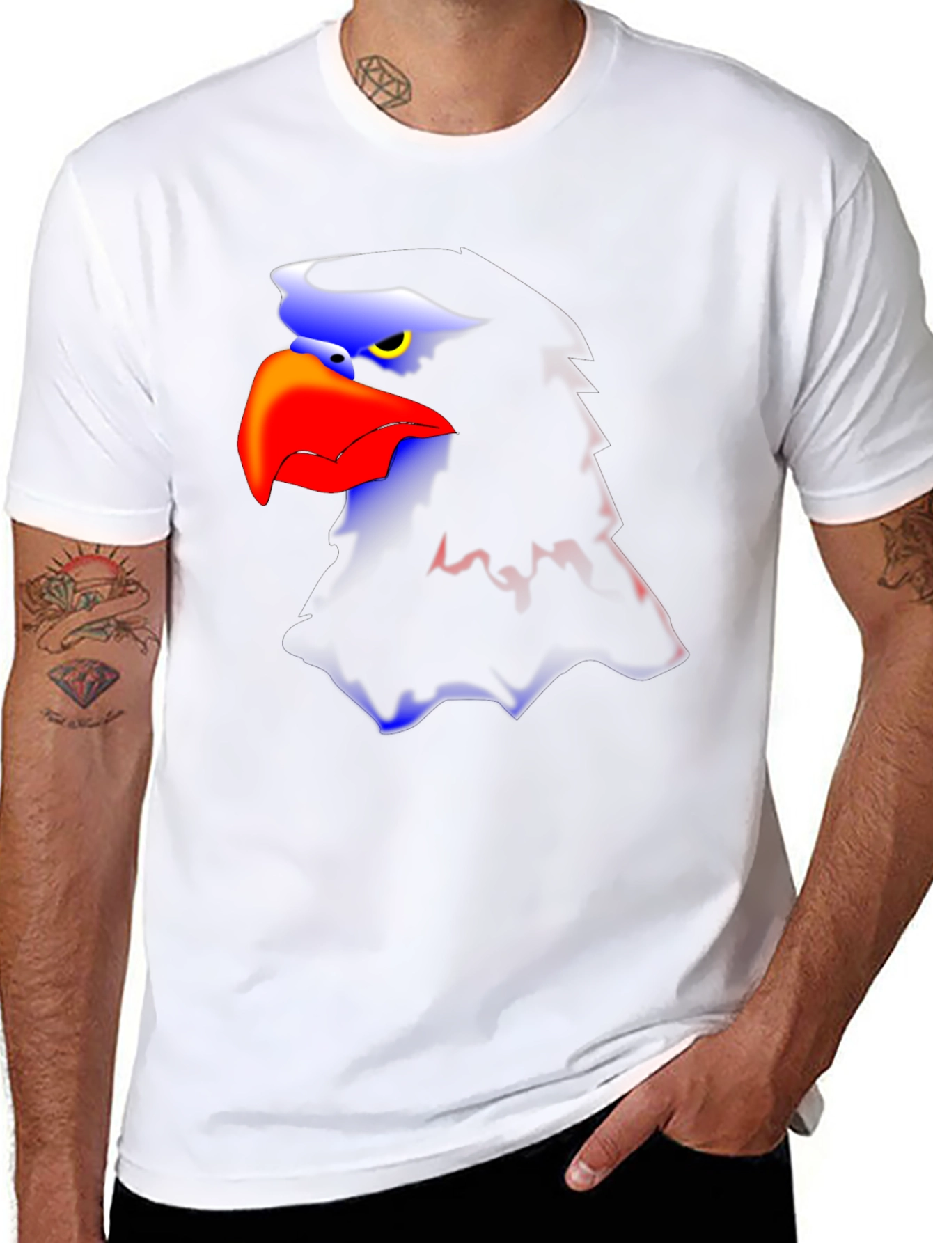 Bold Eagle Graphic Tee - Black Casual T-Shirt