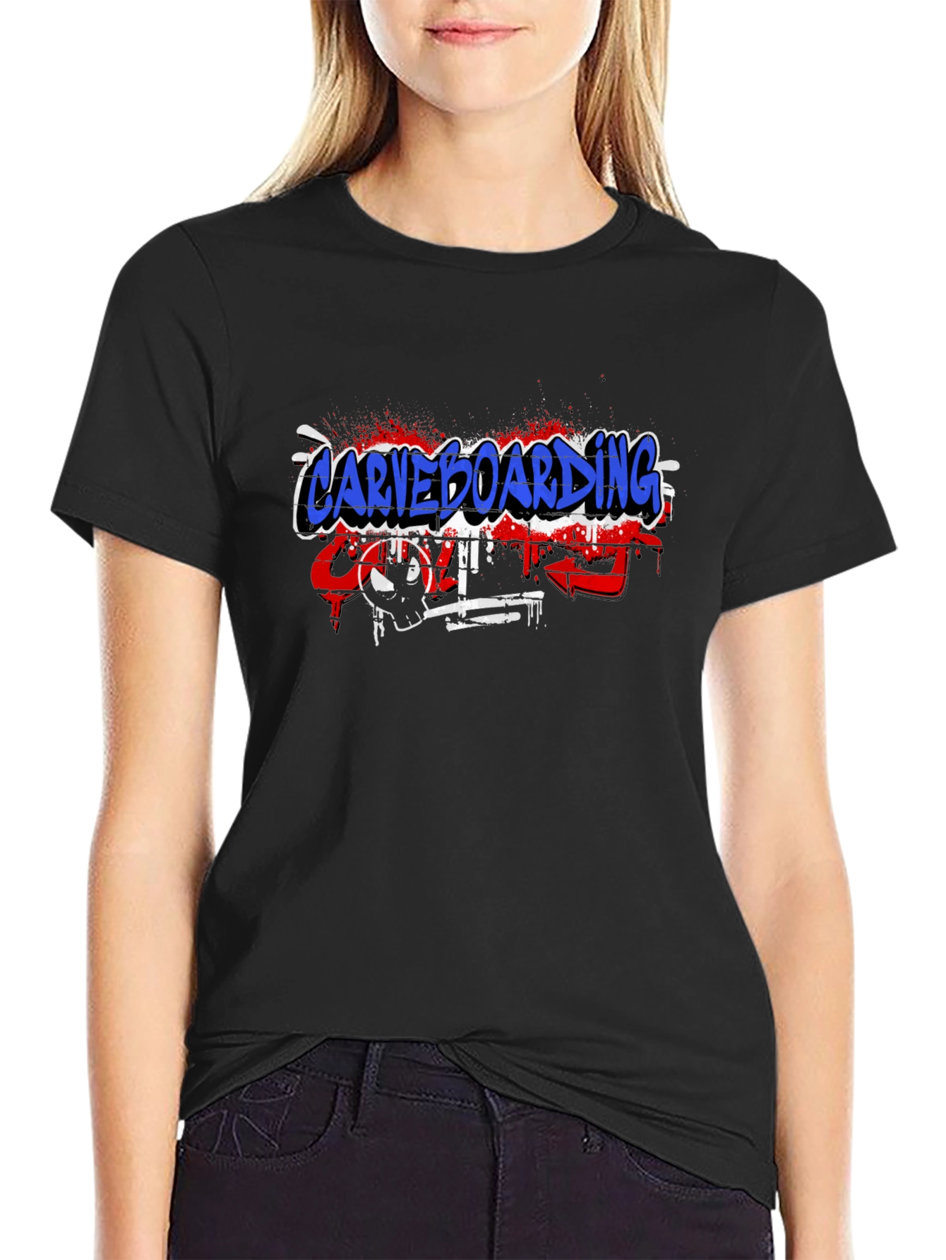 Carveboarding Graphic Black T-Shirt