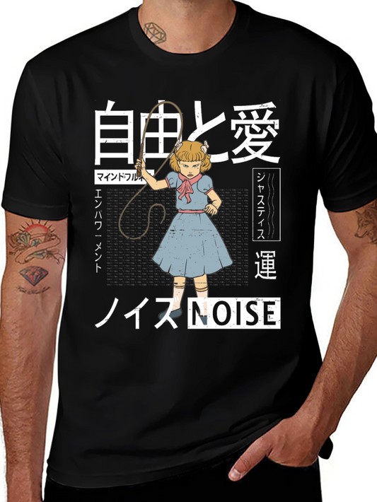 Edgy Graphic T-Shirt: NOISE Anime Girl
