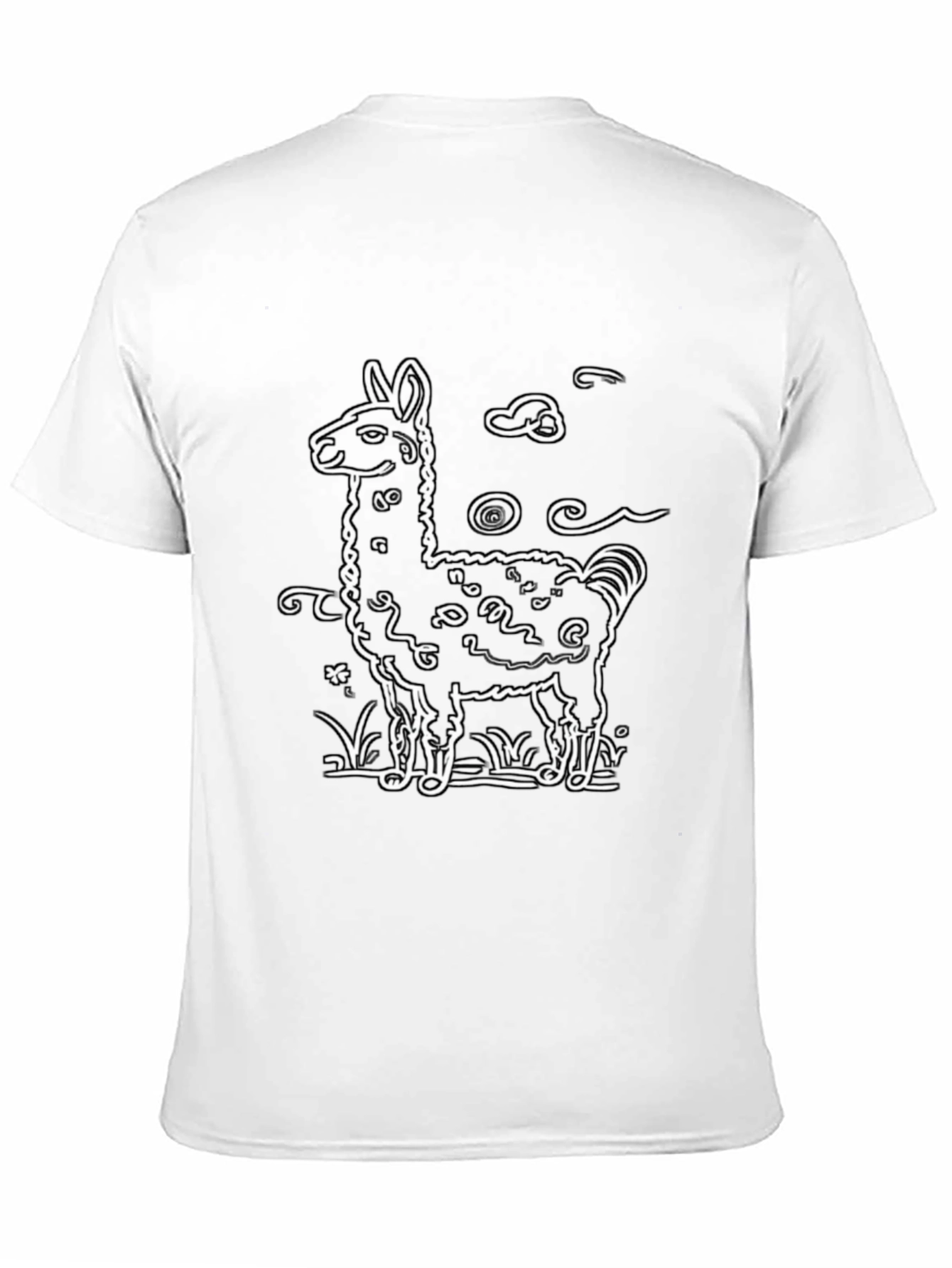 Llama Graphic Tee - Cute Cartoon Alpaca Black Shirt