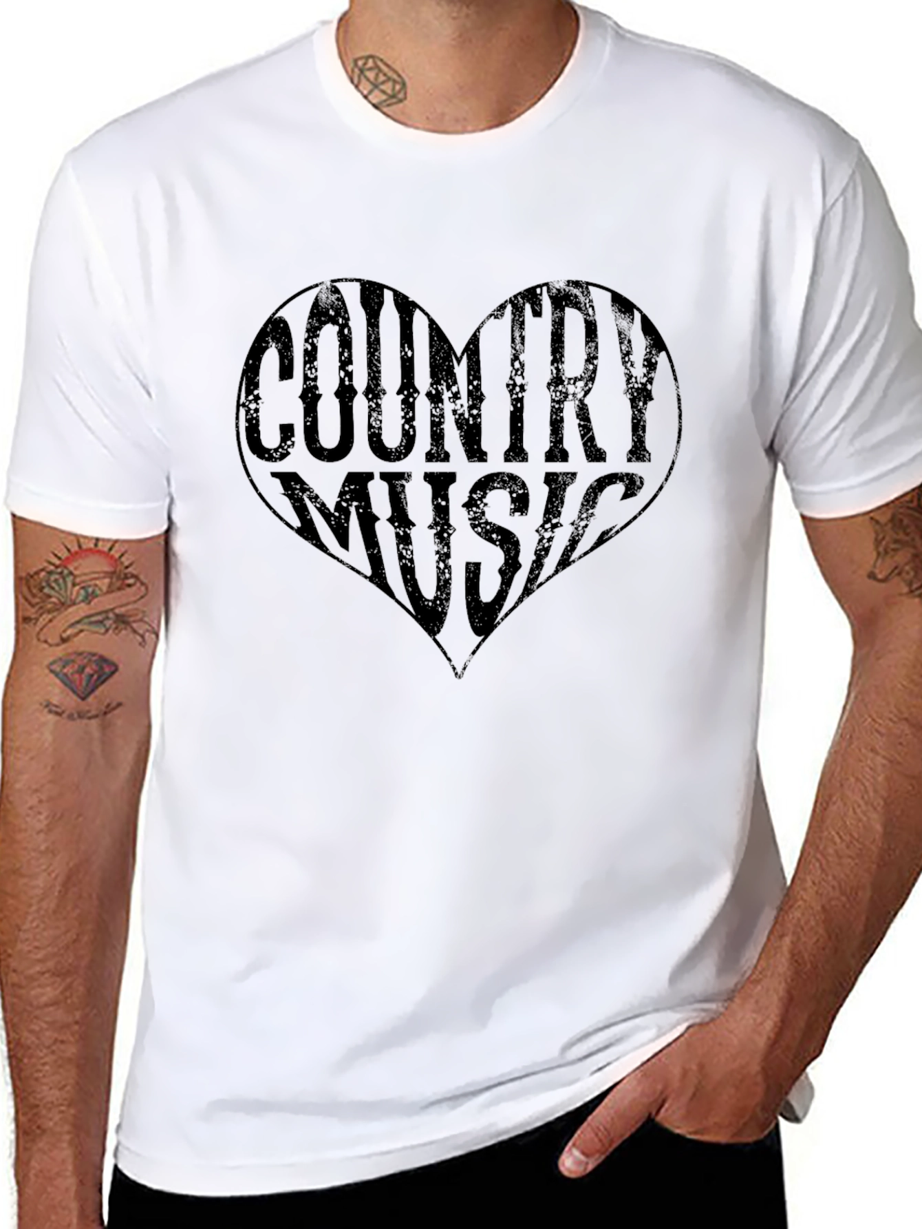 Country Music Heart Graphic T-Shirt