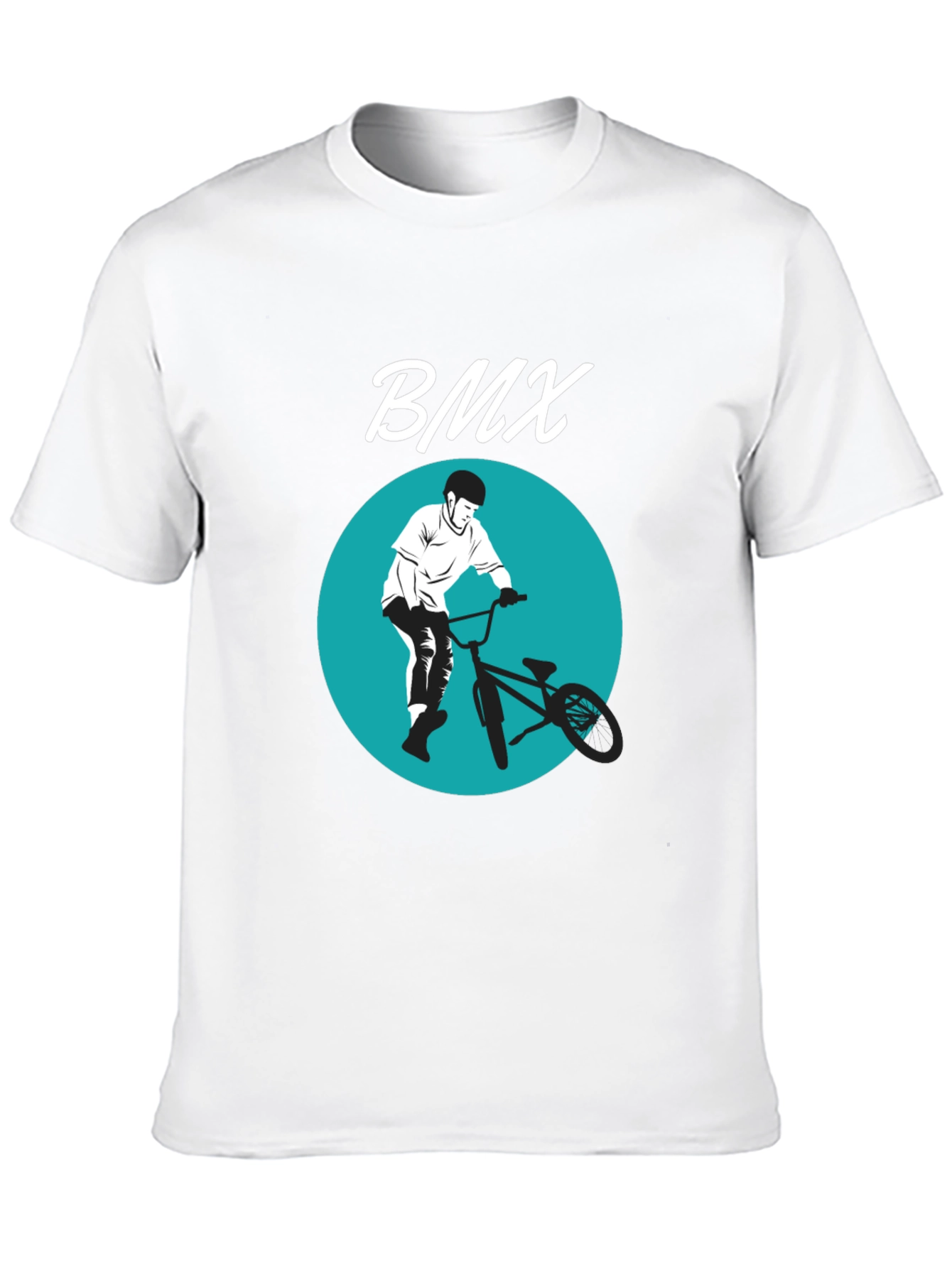 BMX Rider Graphic Tee - Black Cotton Blend T-Shirt