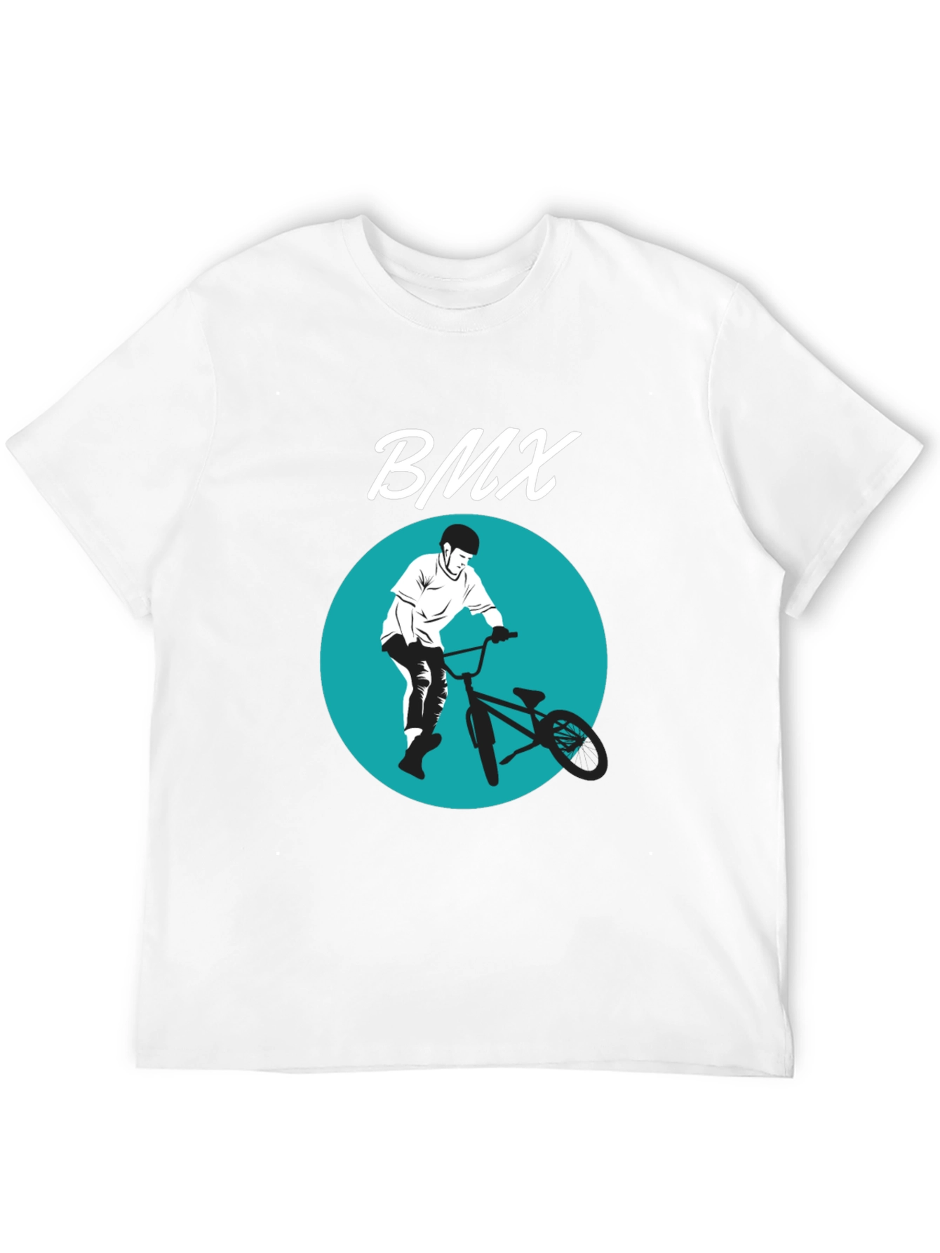 BMX Rider Graphic Tee - Black Cotton Blend T-Shirt