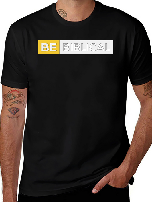 Be Biblical Black Cotton Graphic Tee