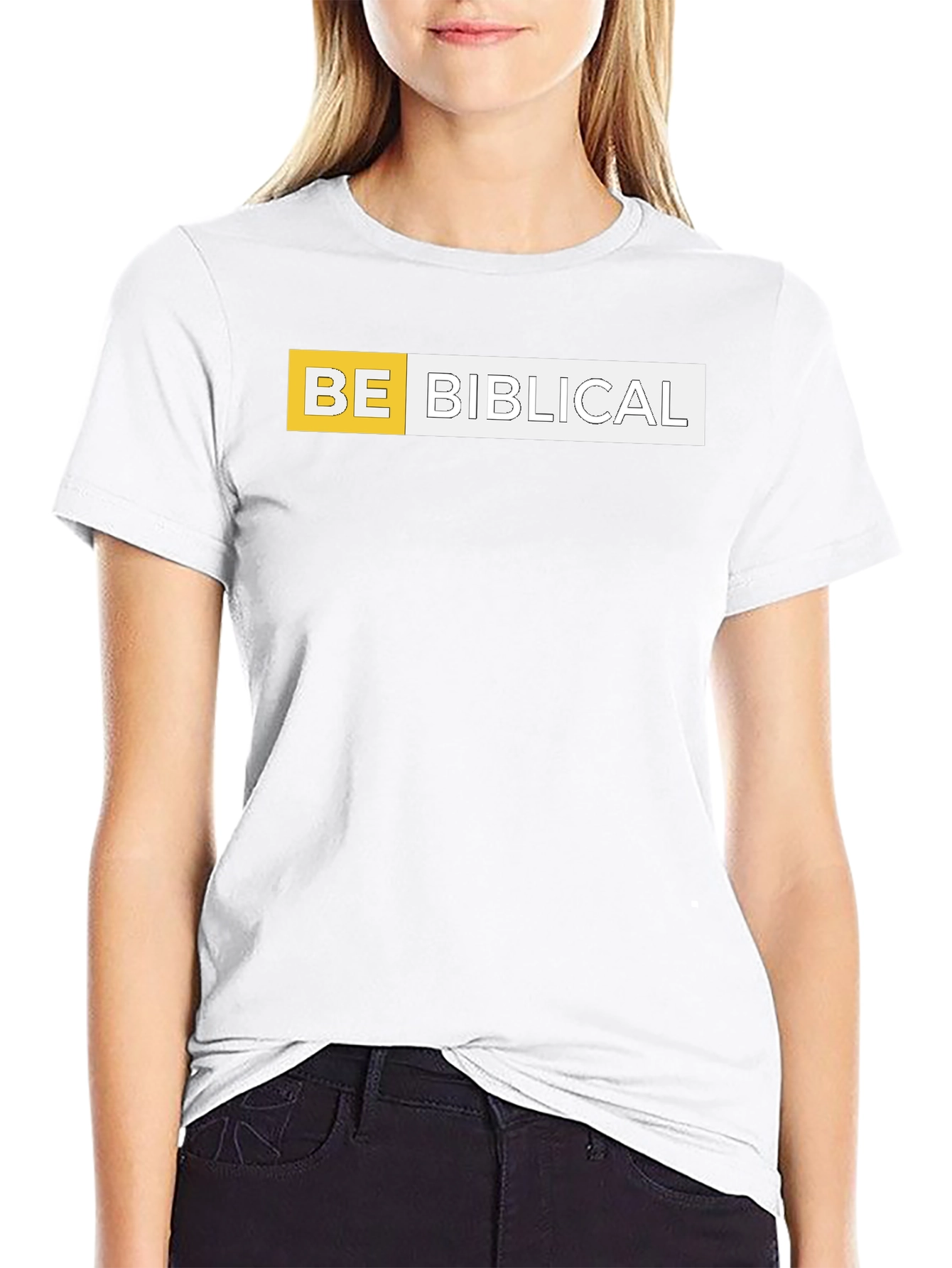 Be Biblical Black Cotton Graphic Tee