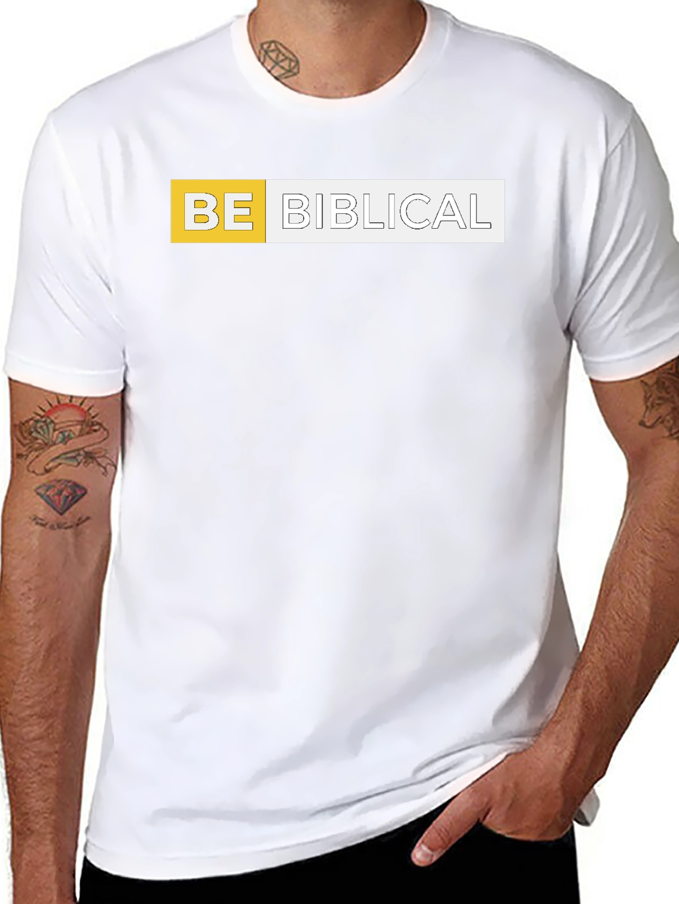 Be Biblical Black Cotton Graphic Tee
