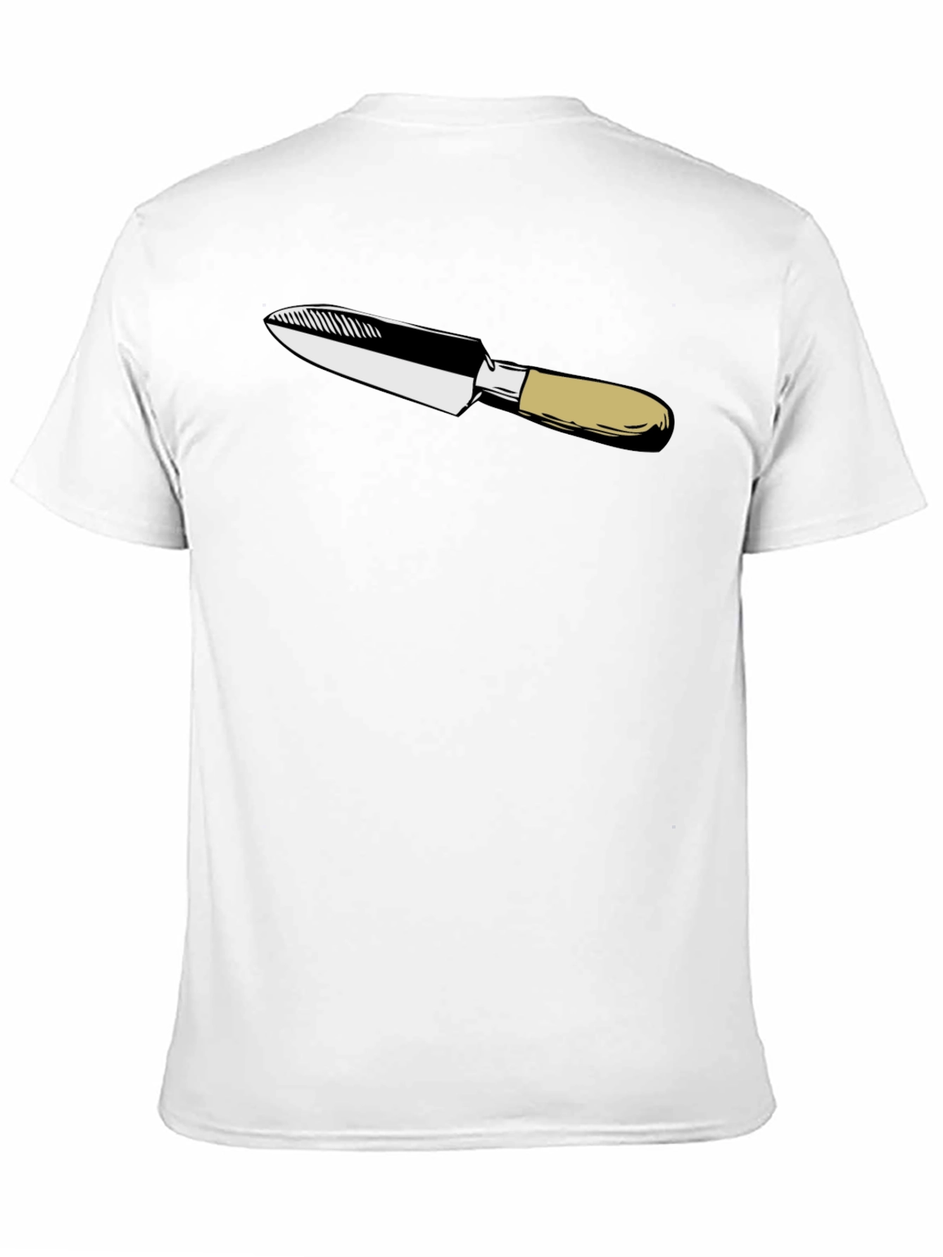 Black T-Shirt with Knife Graphic Print