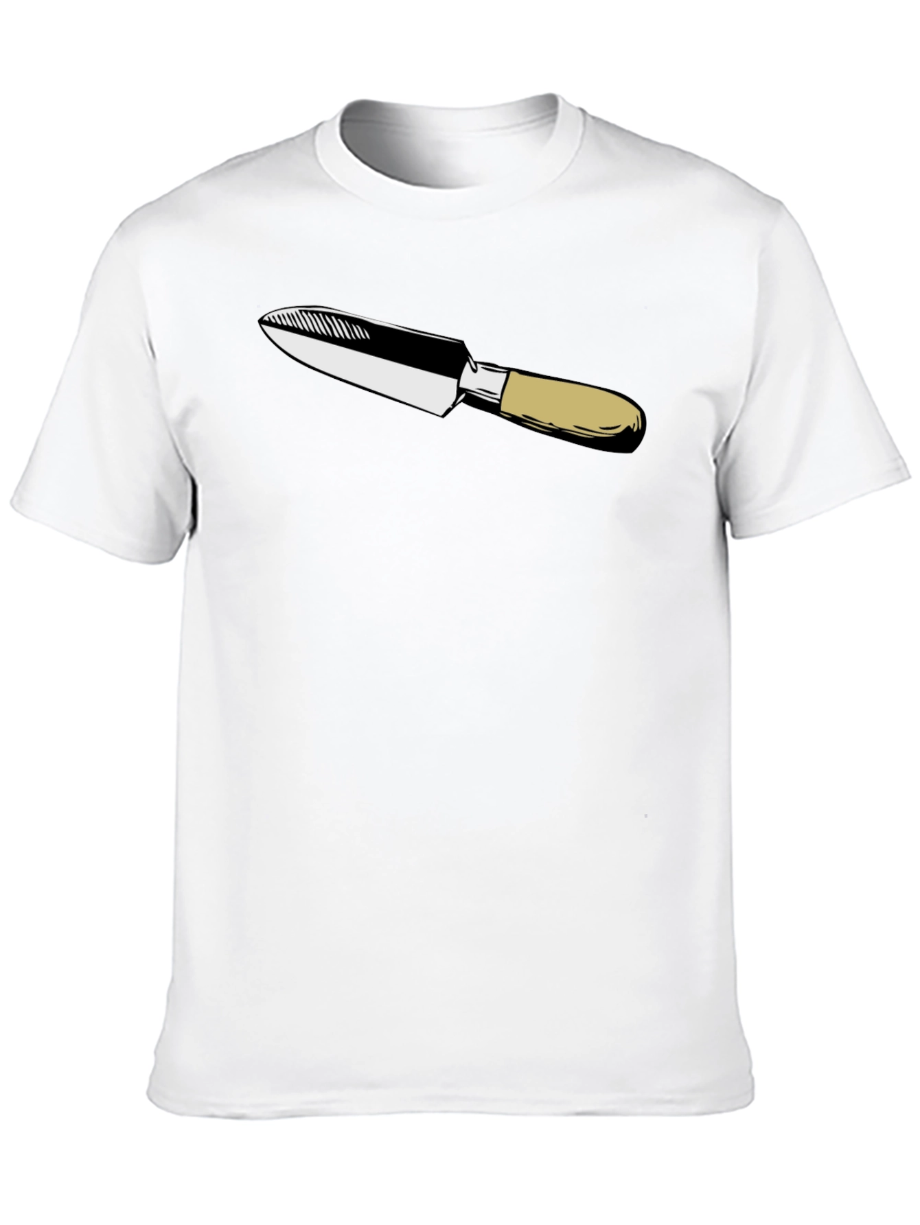 Black T-Shirt with Knife Graphic Print
