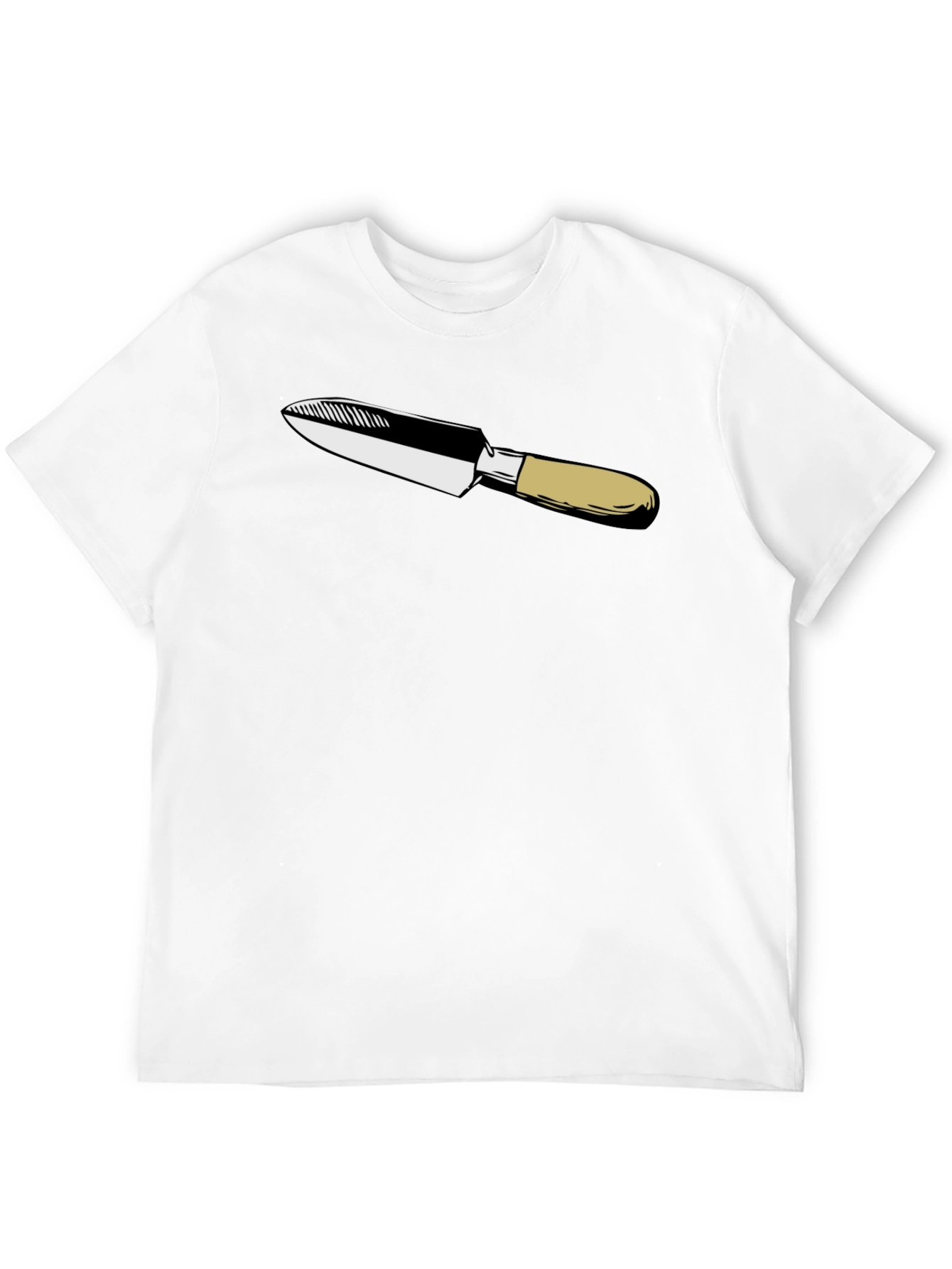 Black T-Shirt with Knife Graphic Print