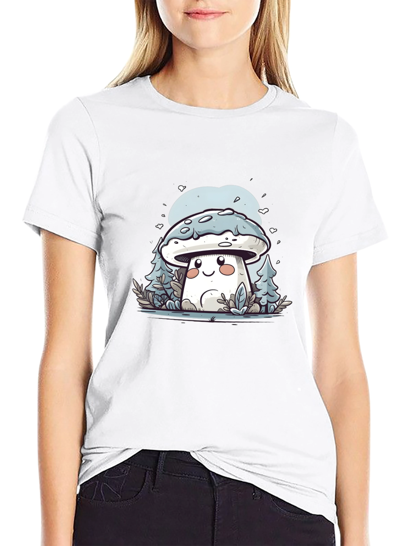 Cute Mushroom Cartoon T-Shirt