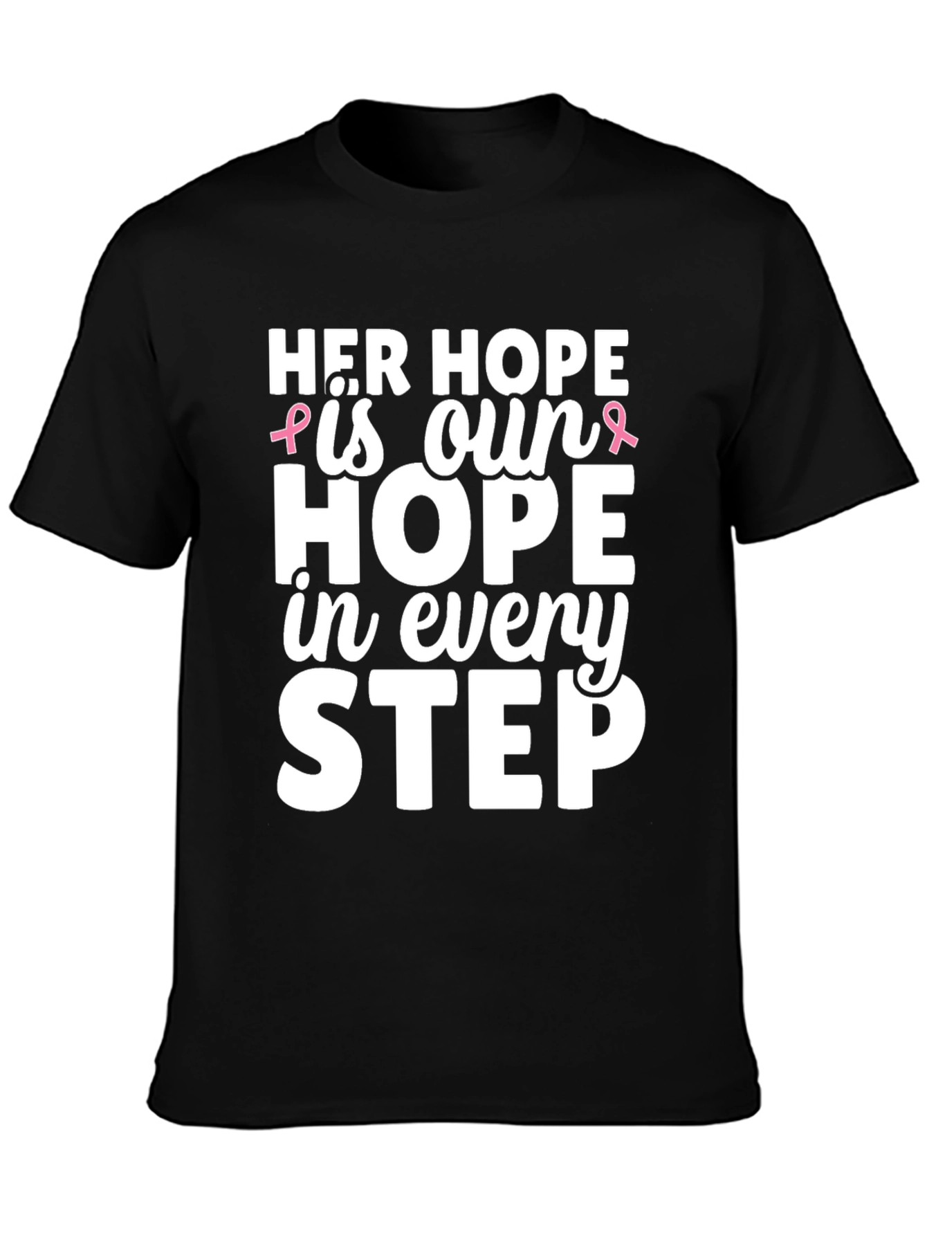 Her Hope T-Shirt Breast Cancer Awareness Ribbon