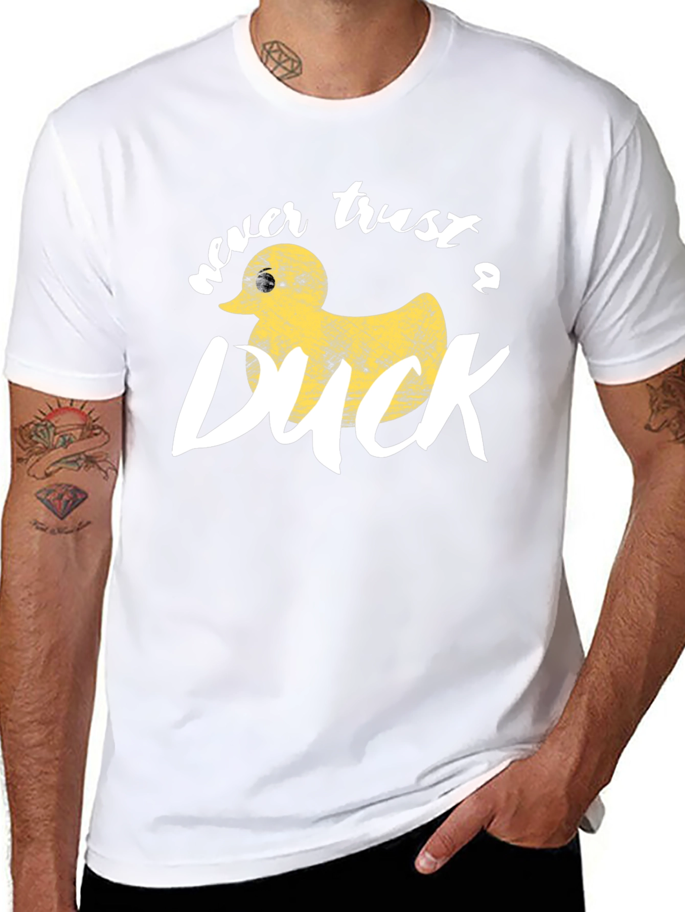Never Trust A Duck Black Graphic Tee