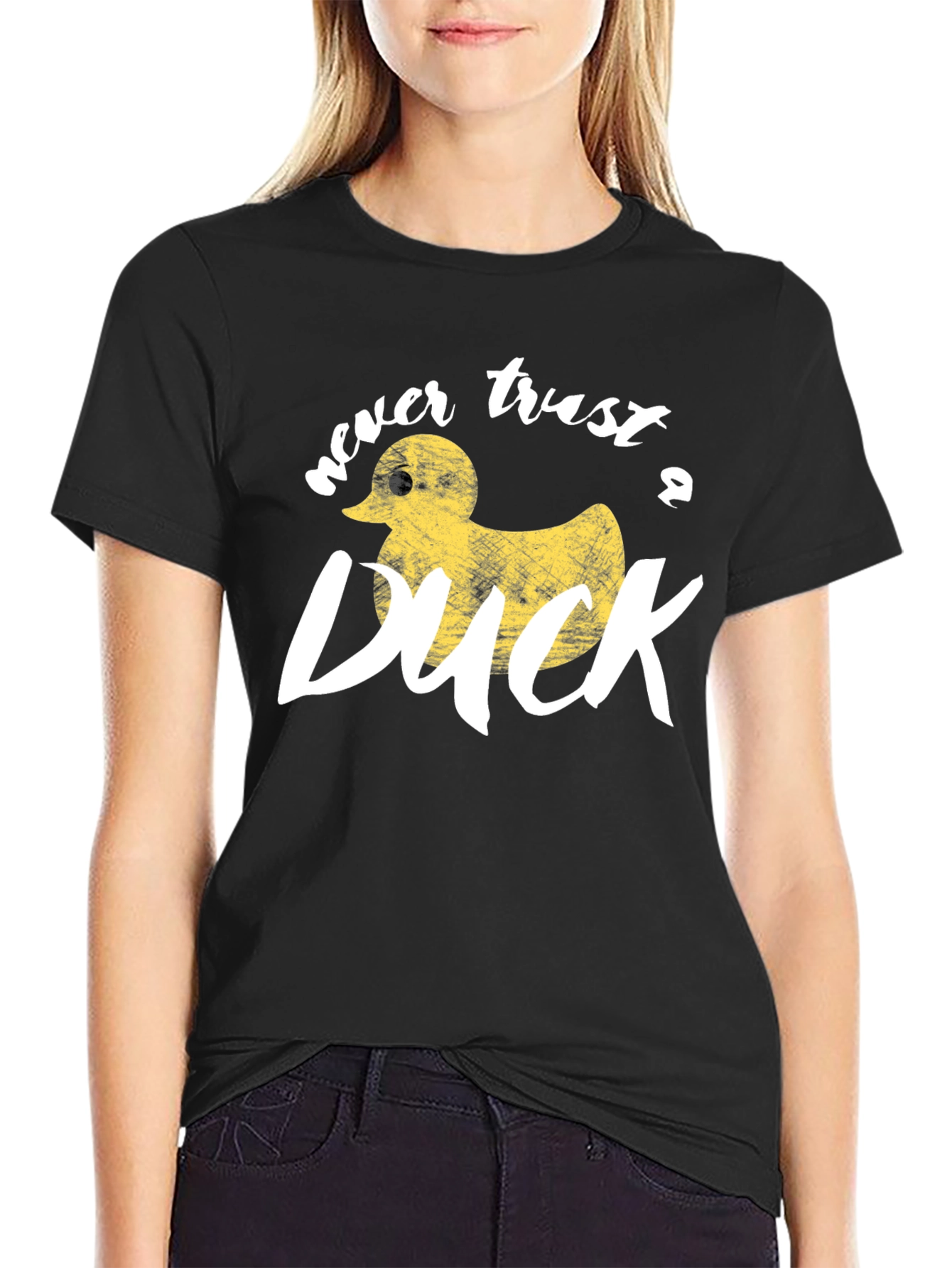 Never Trust A Duck Black Graphic Tee