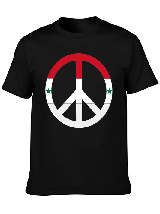 Syria Peace Symbol Black T-Shirt