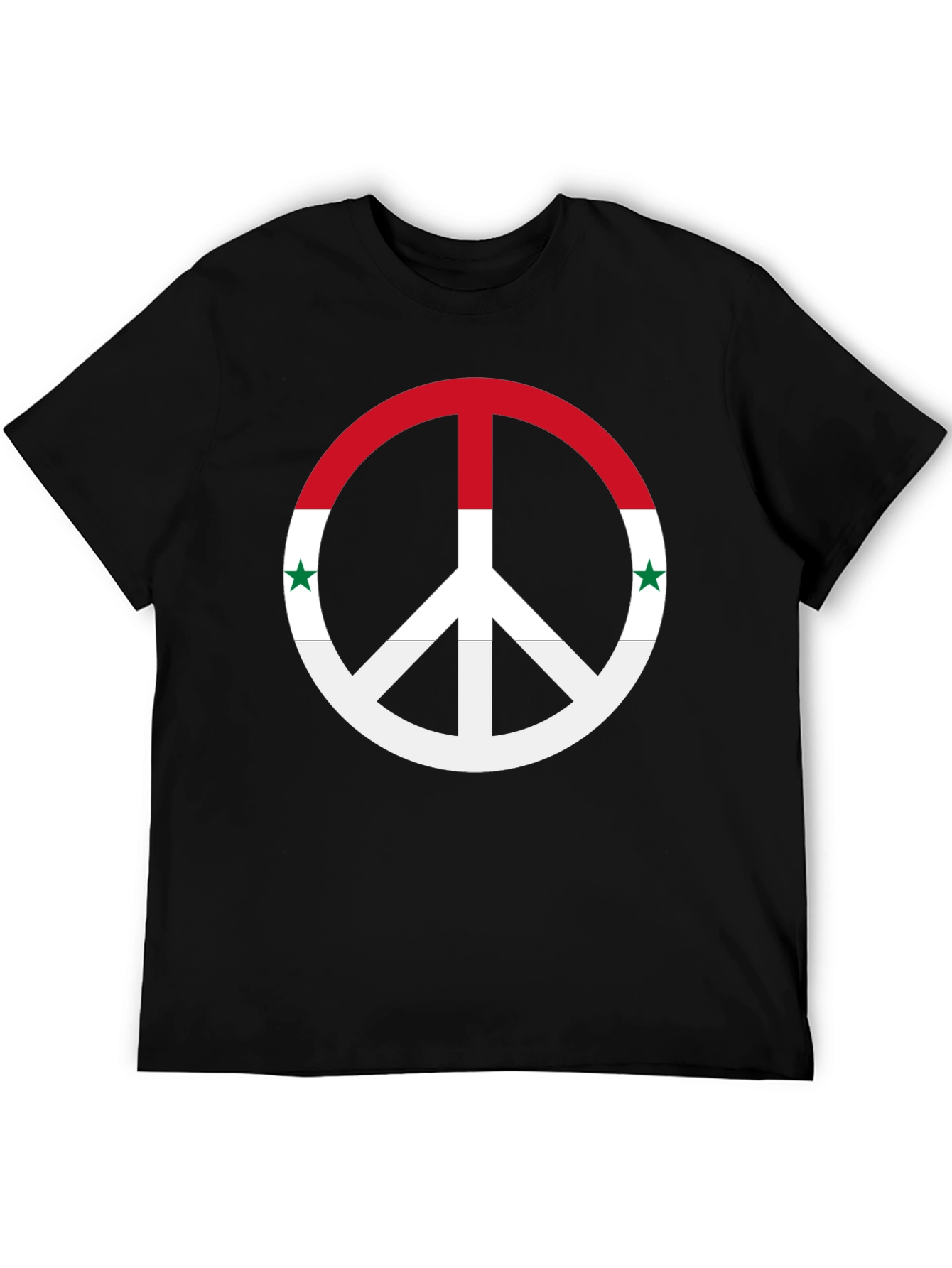 Syria Peace Symbol Black T-Shirt