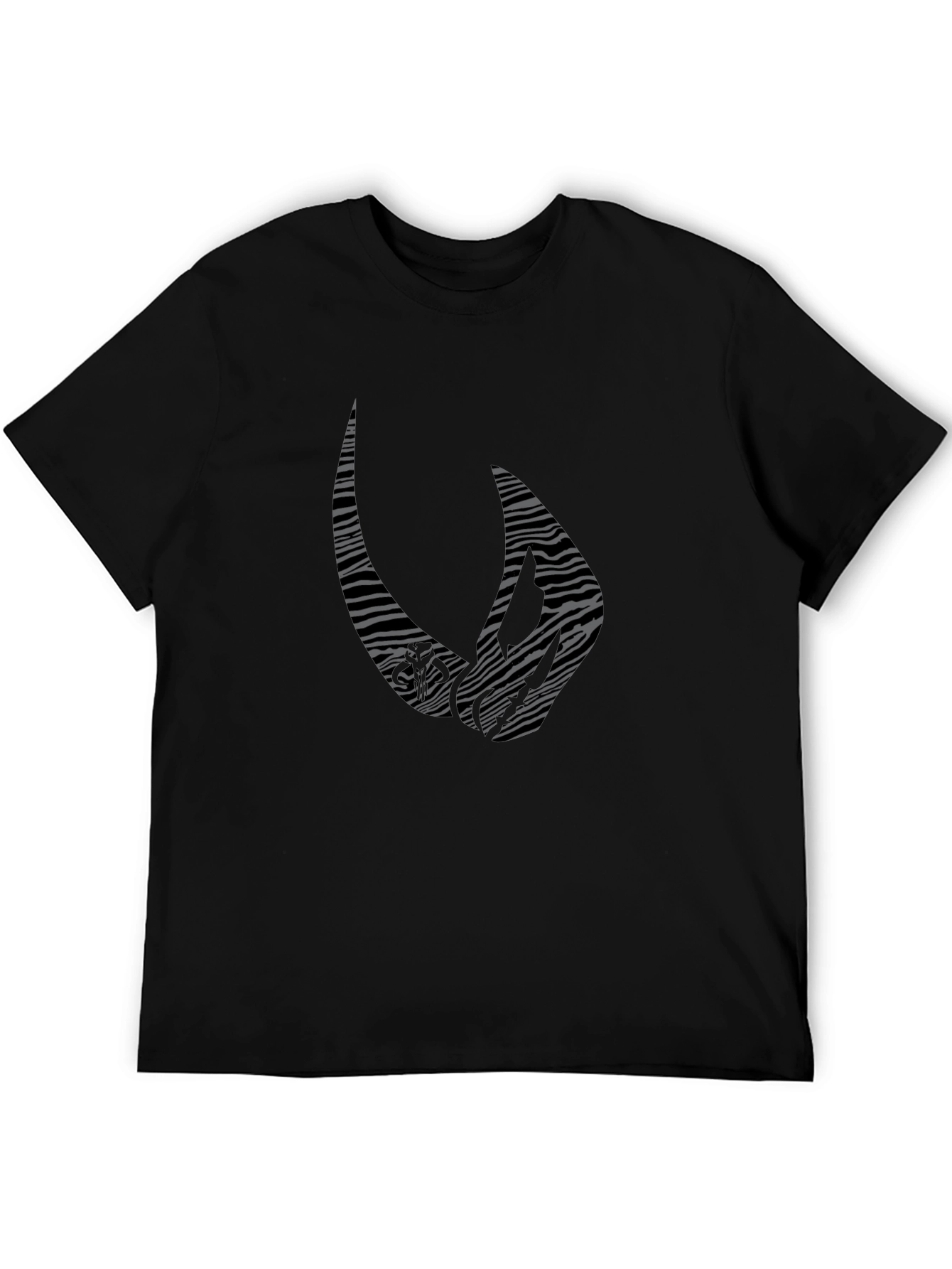 Mens Black Graphic T-Shirt with Abstract Design