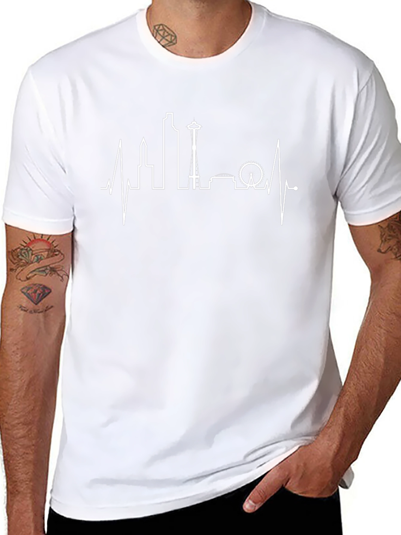 Seattle Skyline Heartbeat T-Shirt