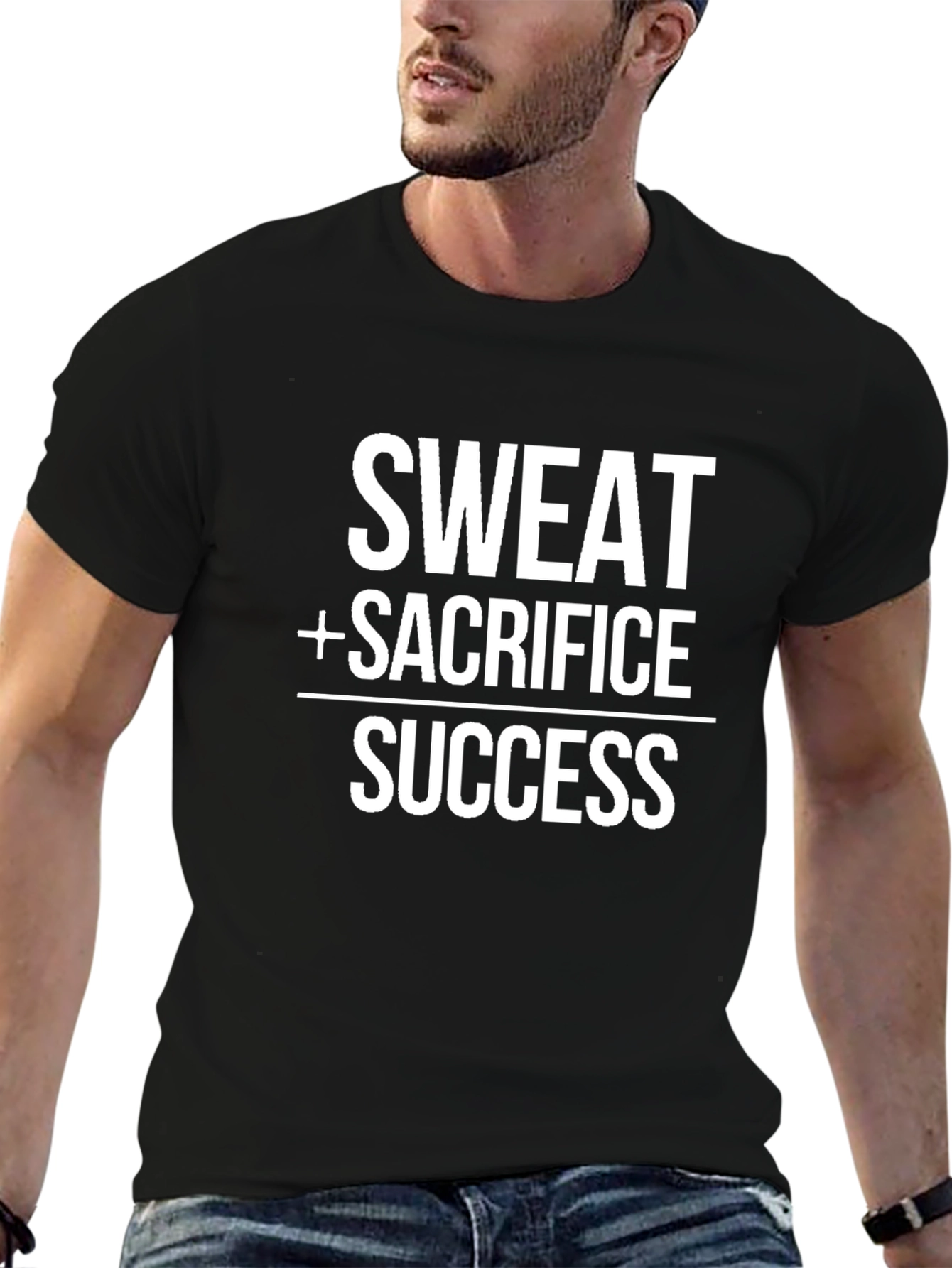 Sweat Sacrifice Success Black Graphic T-Shirt