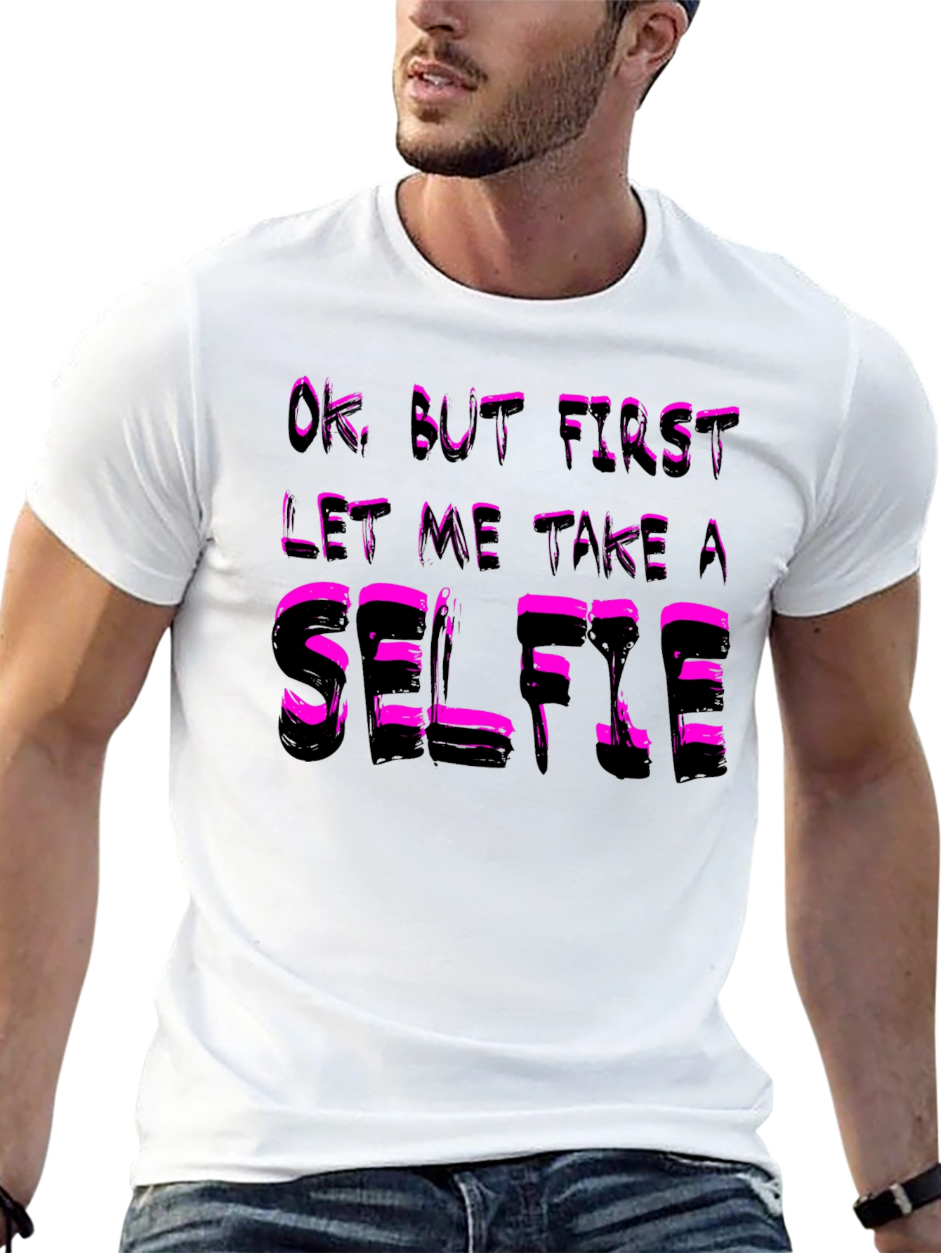 Selfie T-Shirt - Funny Black Cotton Tee