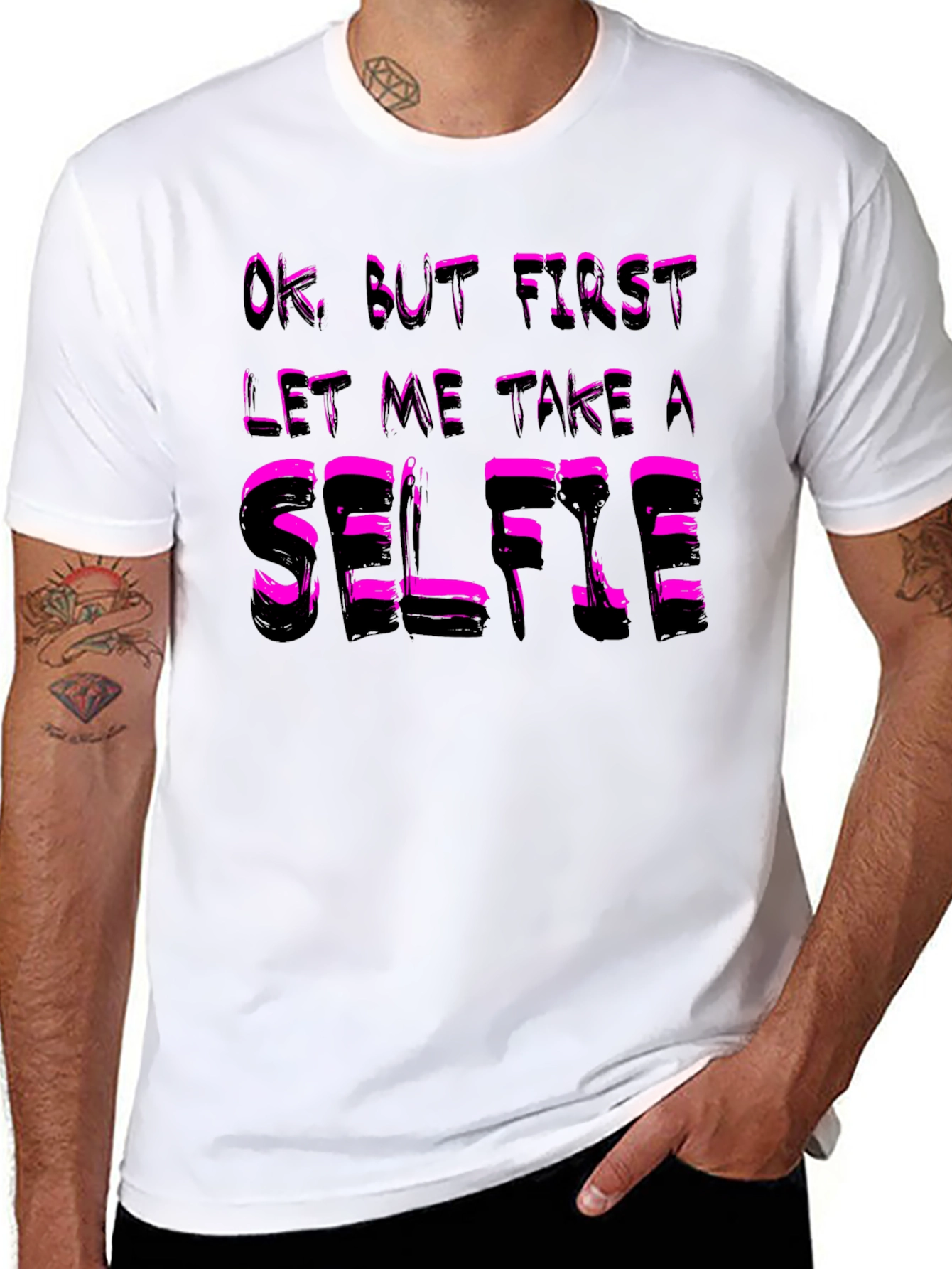 Selfie T-Shirt - Funny Black Cotton Tee