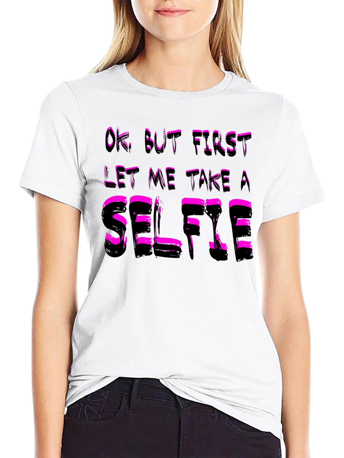 Selfie T-Shirt - Funny Black Cotton Tee