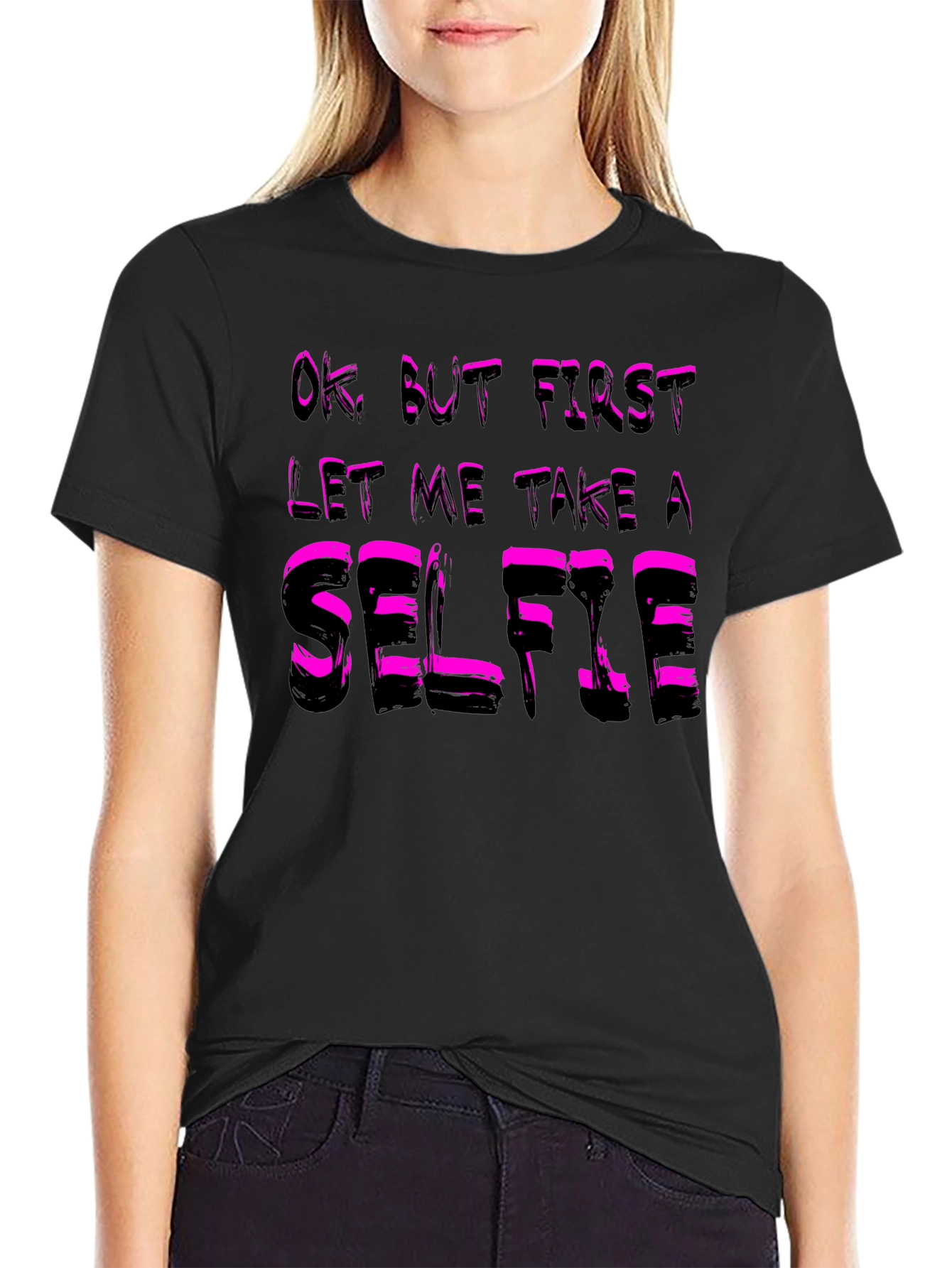 Selfie T-Shirt - Funny Black Cotton Tee