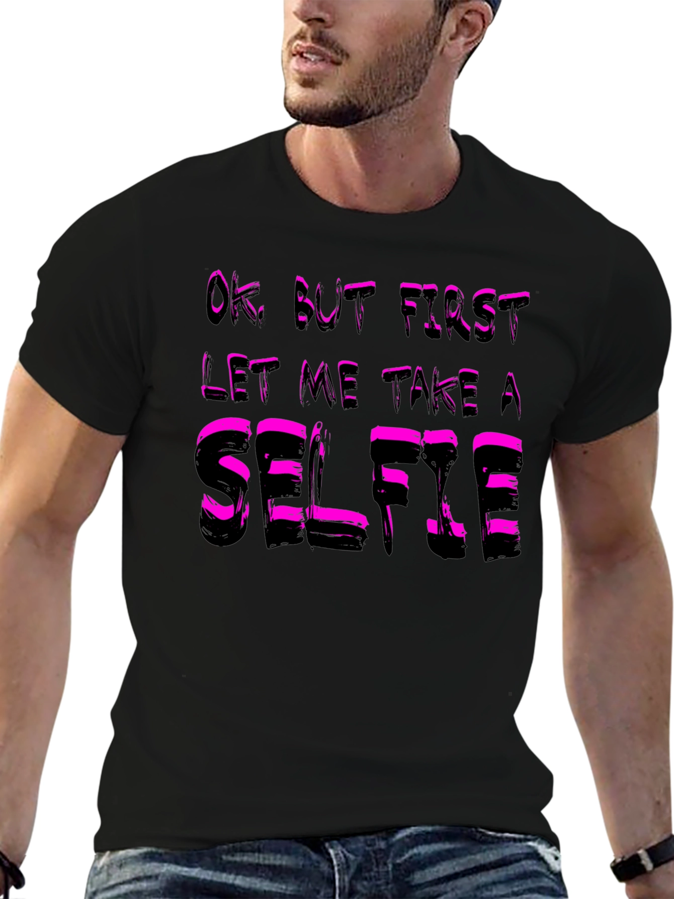 Selfie T-Shirt - Funny Black Cotton Tee