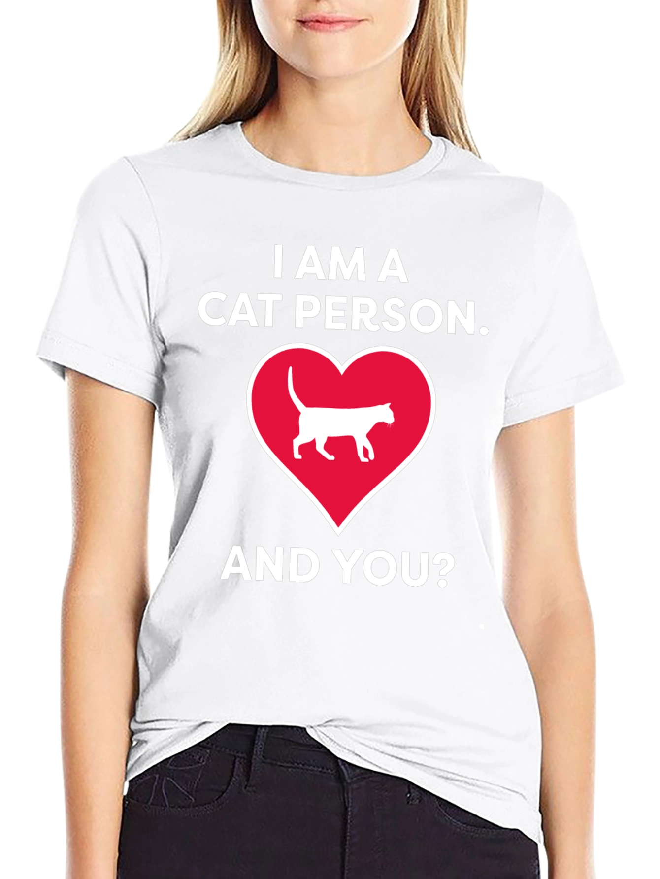 Cat Person T-Shirt - Heart Design