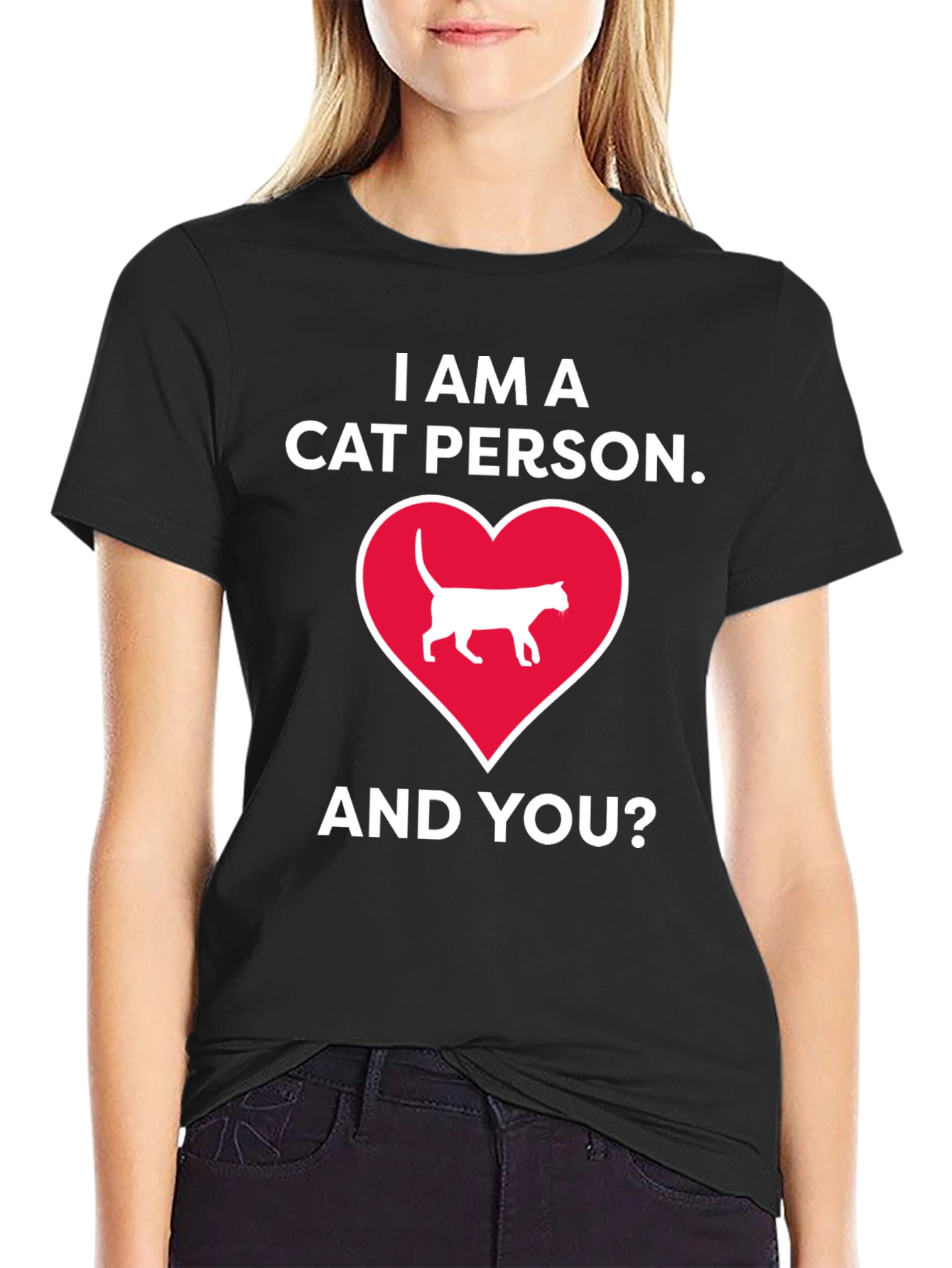 Cat Person T-Shirt - Heart Design