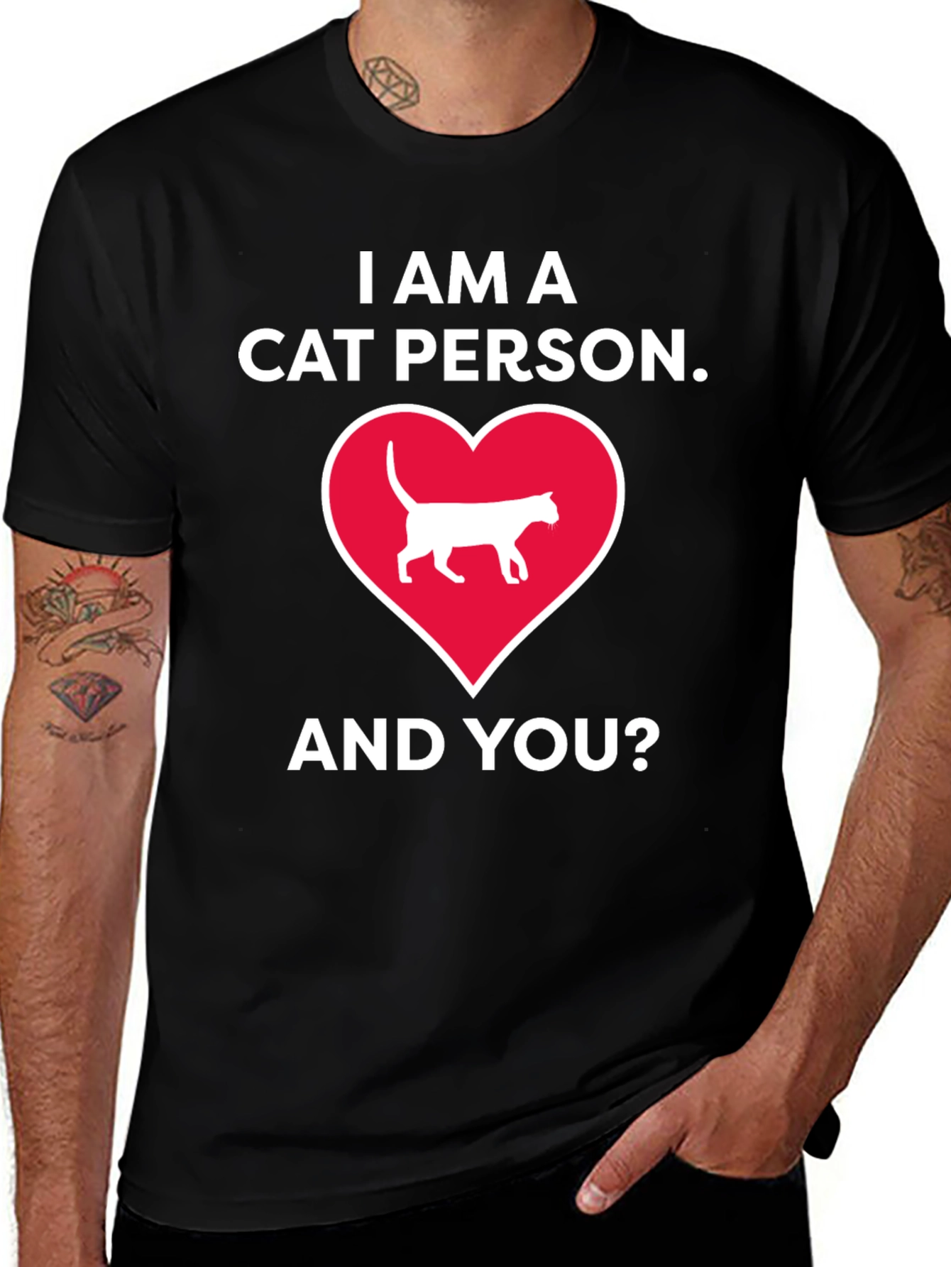 Cat Person T-Shirt - Heart Design