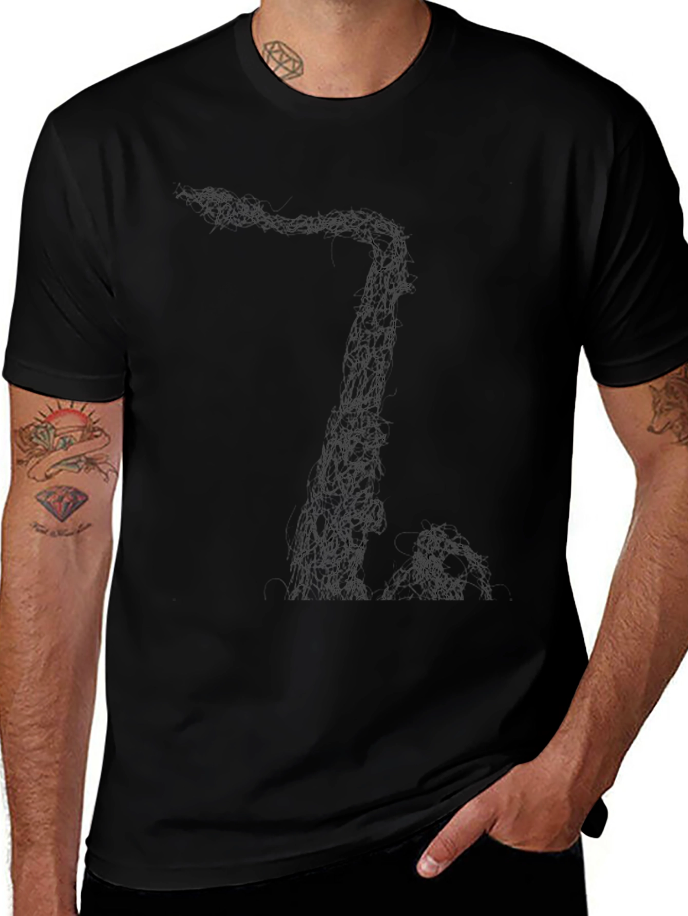 Abstract Black Graphic Tee