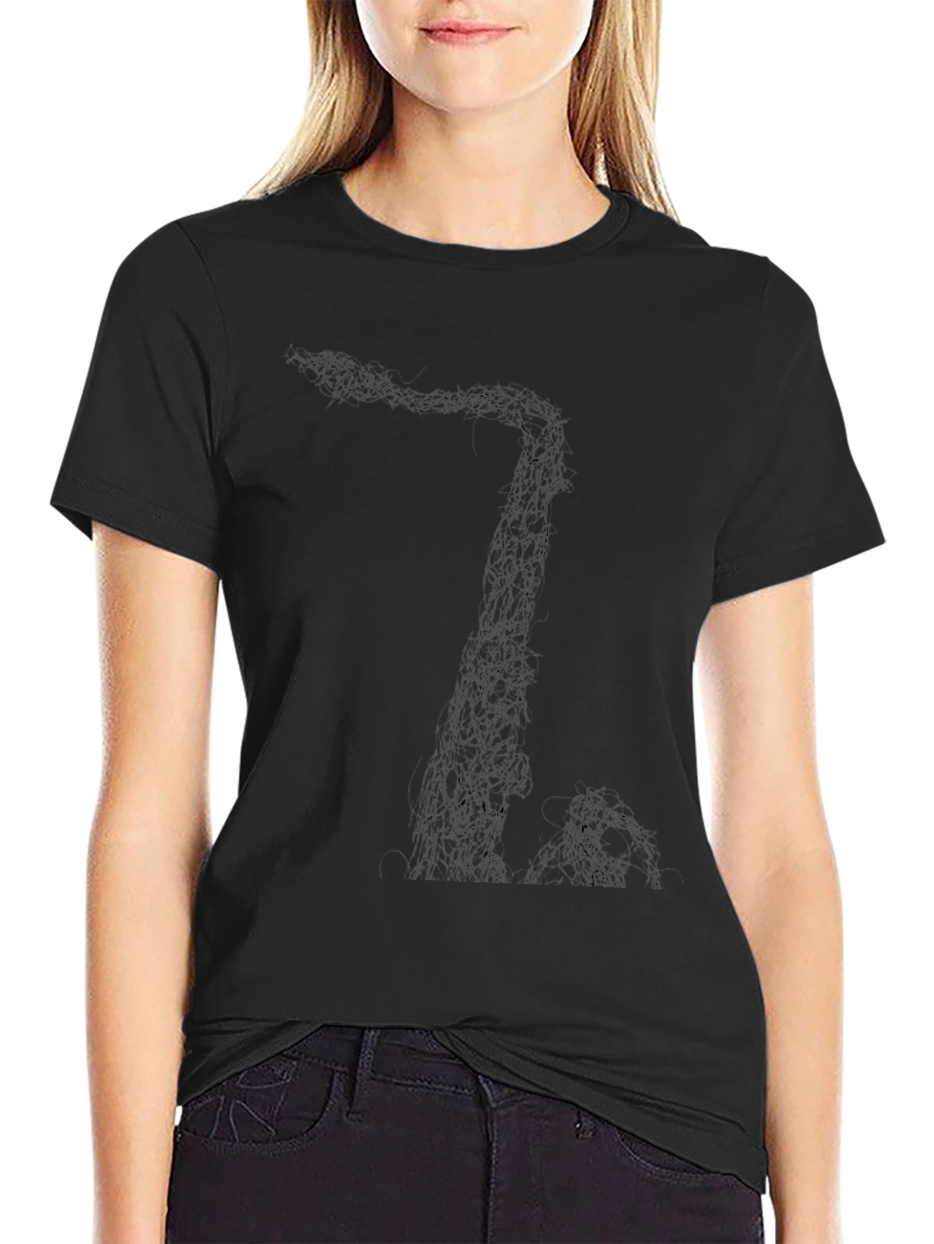 Abstract Black Graphic Tee
