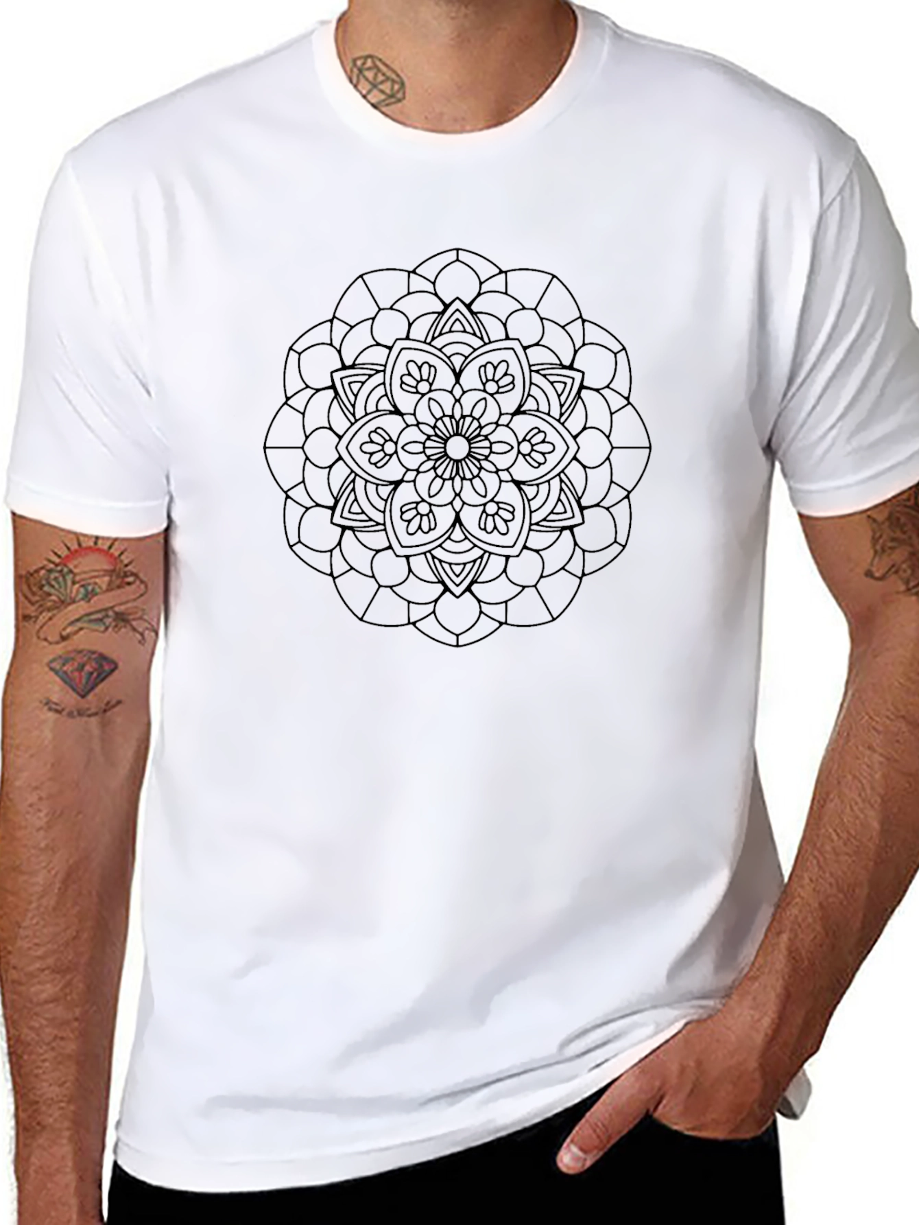 Black Mandala Graphic T-Shirt
