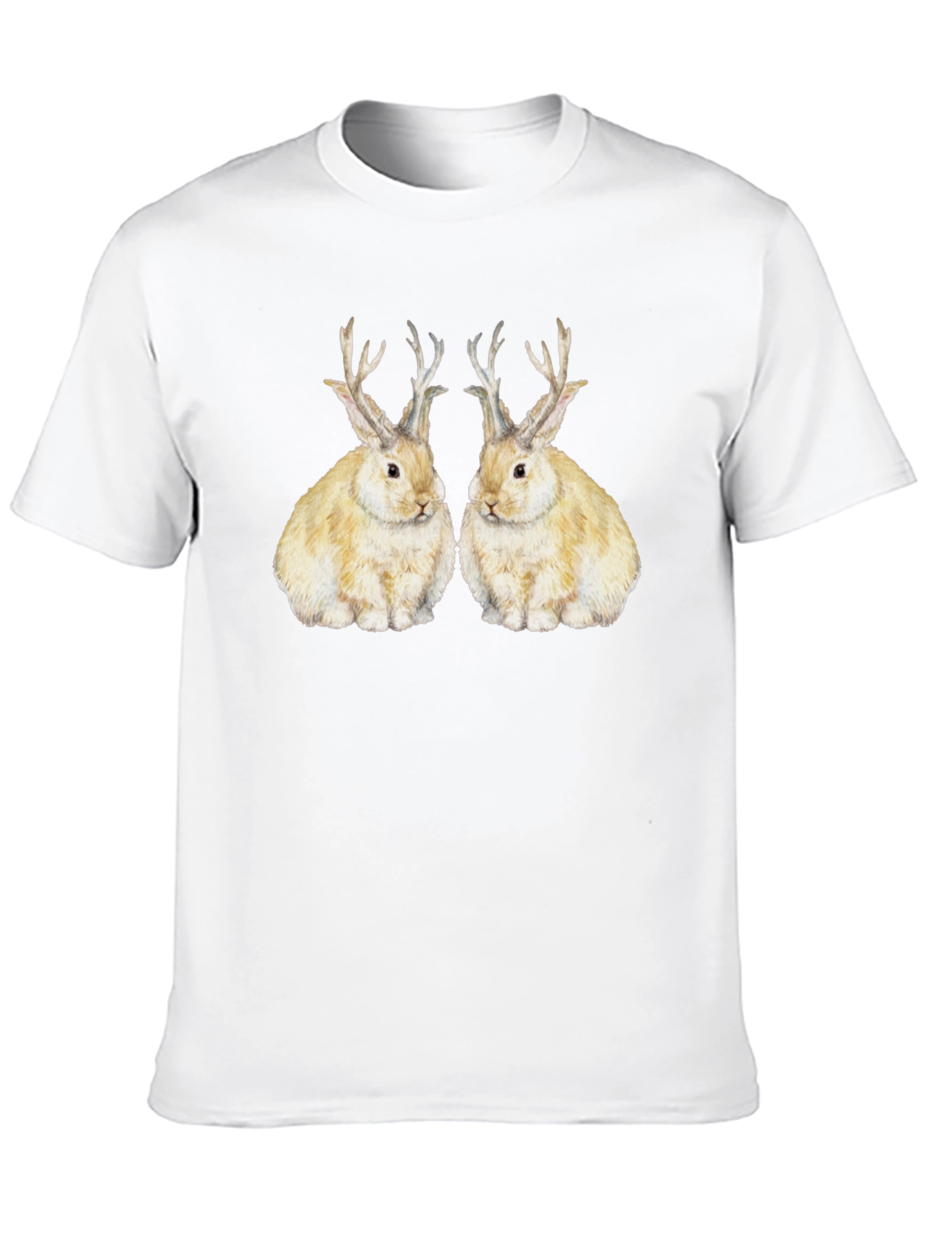 Novelty Rabbit Antler Graphic T-Shirt