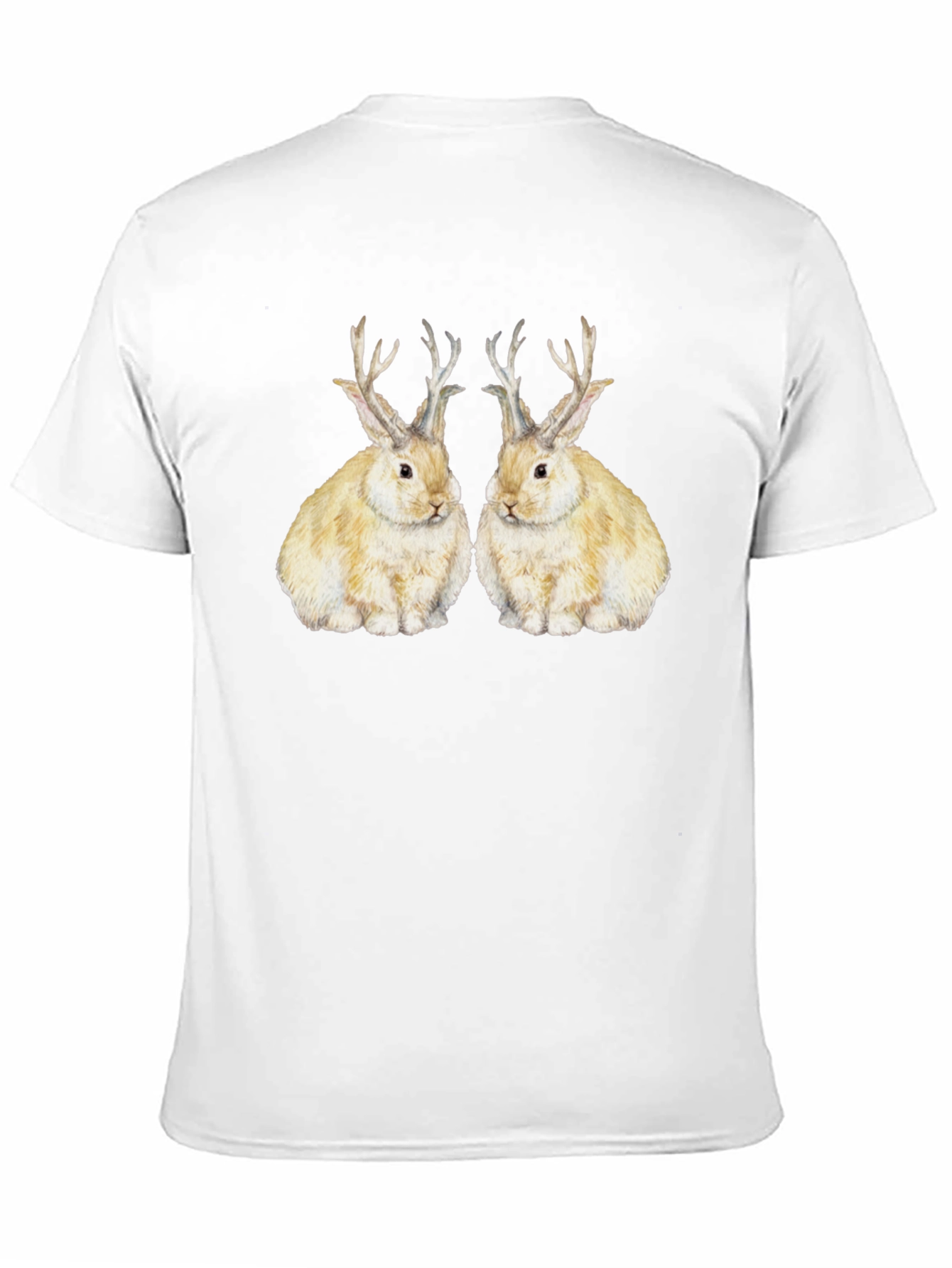 Novelty Rabbit Antler Graphic T-Shirt